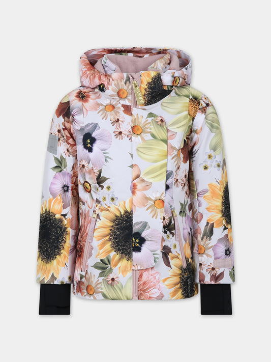 Piumino multicolor per bambina con logo,Molo,5W23M320 6855