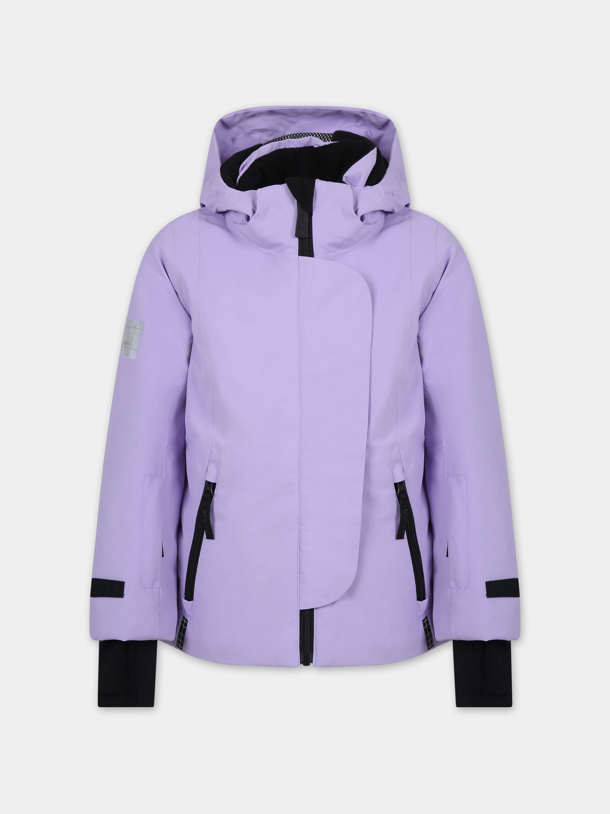 Piumino viola per bambina con logo,Molo,5W23M320 8783