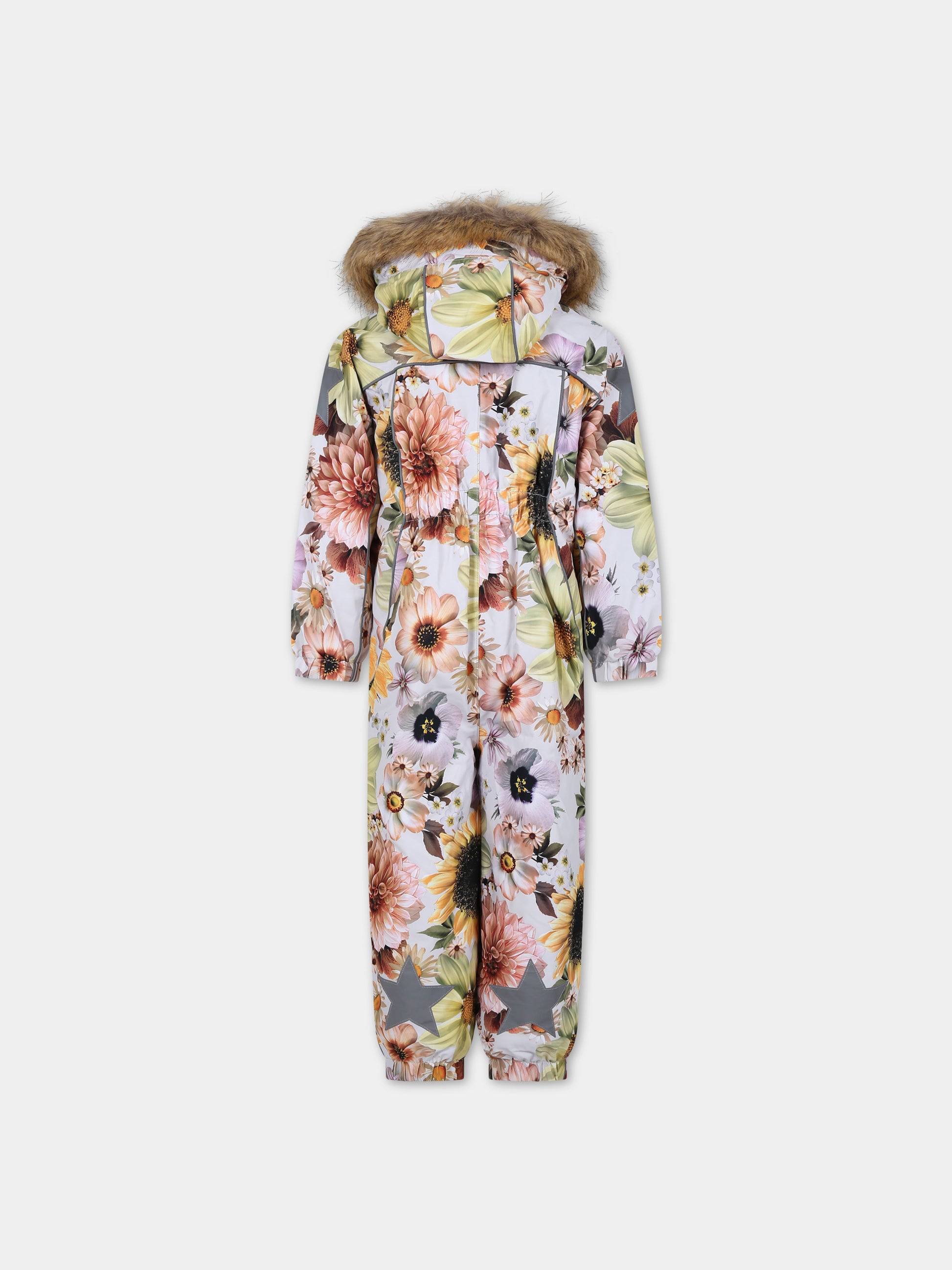 Tuta da neve multicolor per bambina con stampa e logo,Molo,5W23N204 6855