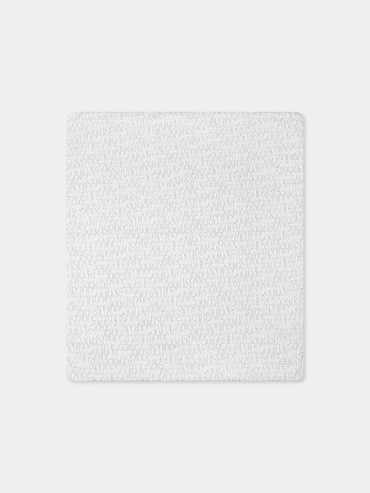 Coperta bianca per neonato con aquilotto e logo,Emporio Armani,6DN802 NJ10Z F917