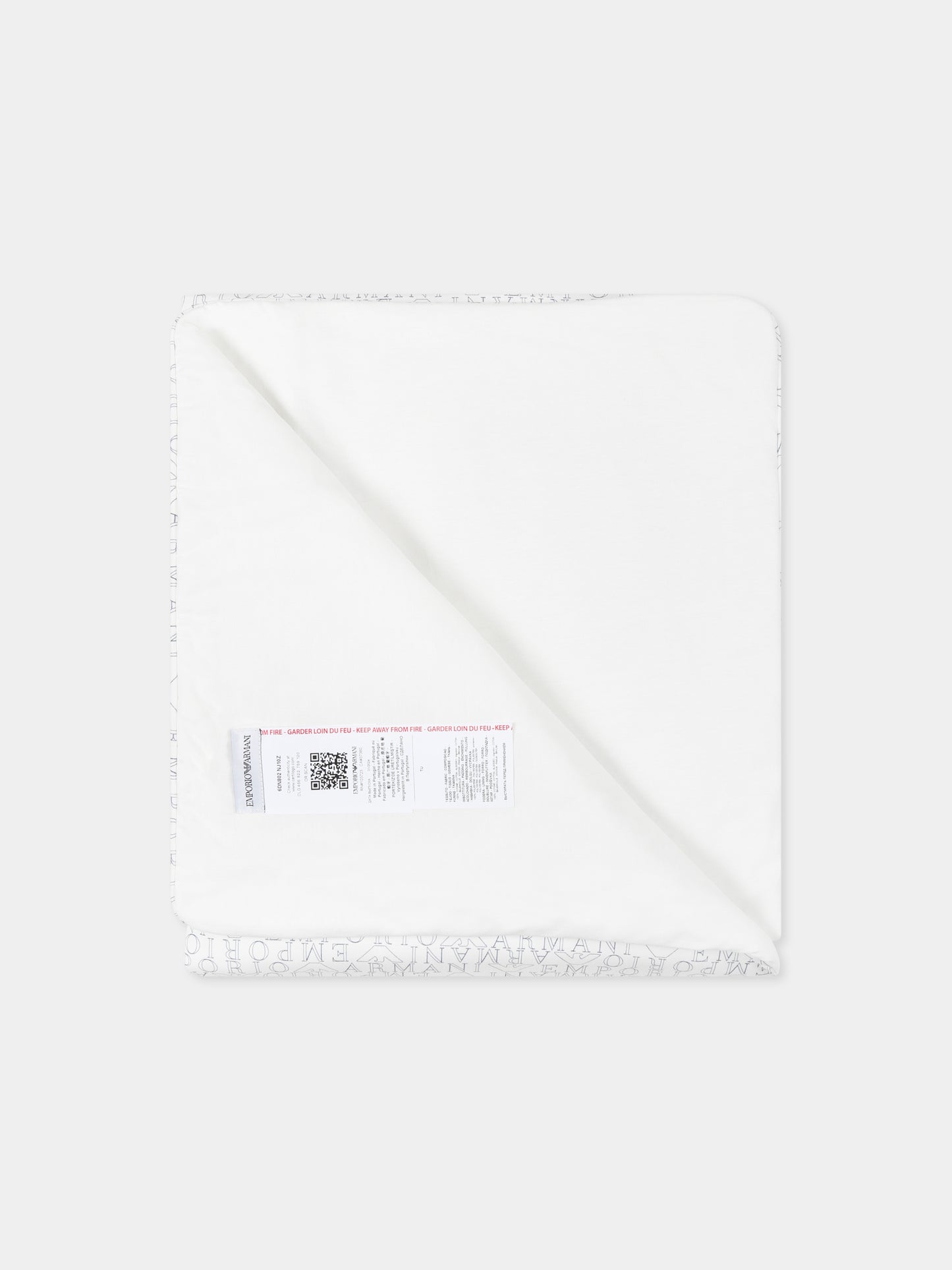 Coperta bianca per neonato con aquilotto e logo,Emporio Armani,6DN802 NJ10Z F917
