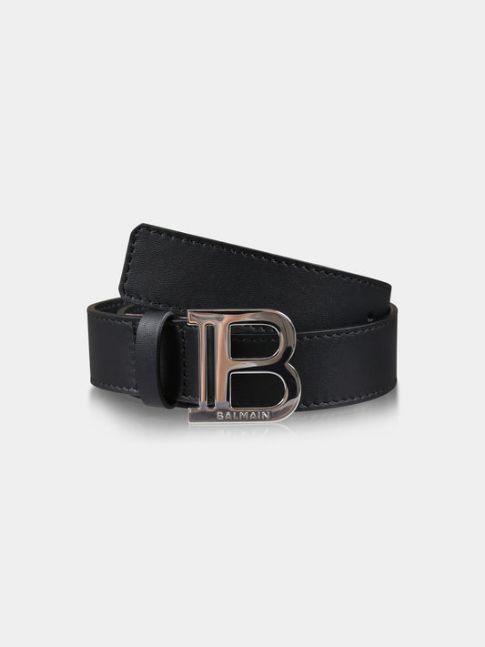 Cintura nera per bambini con logo,Balmain Kids,BV0P41 Z1371 930AG