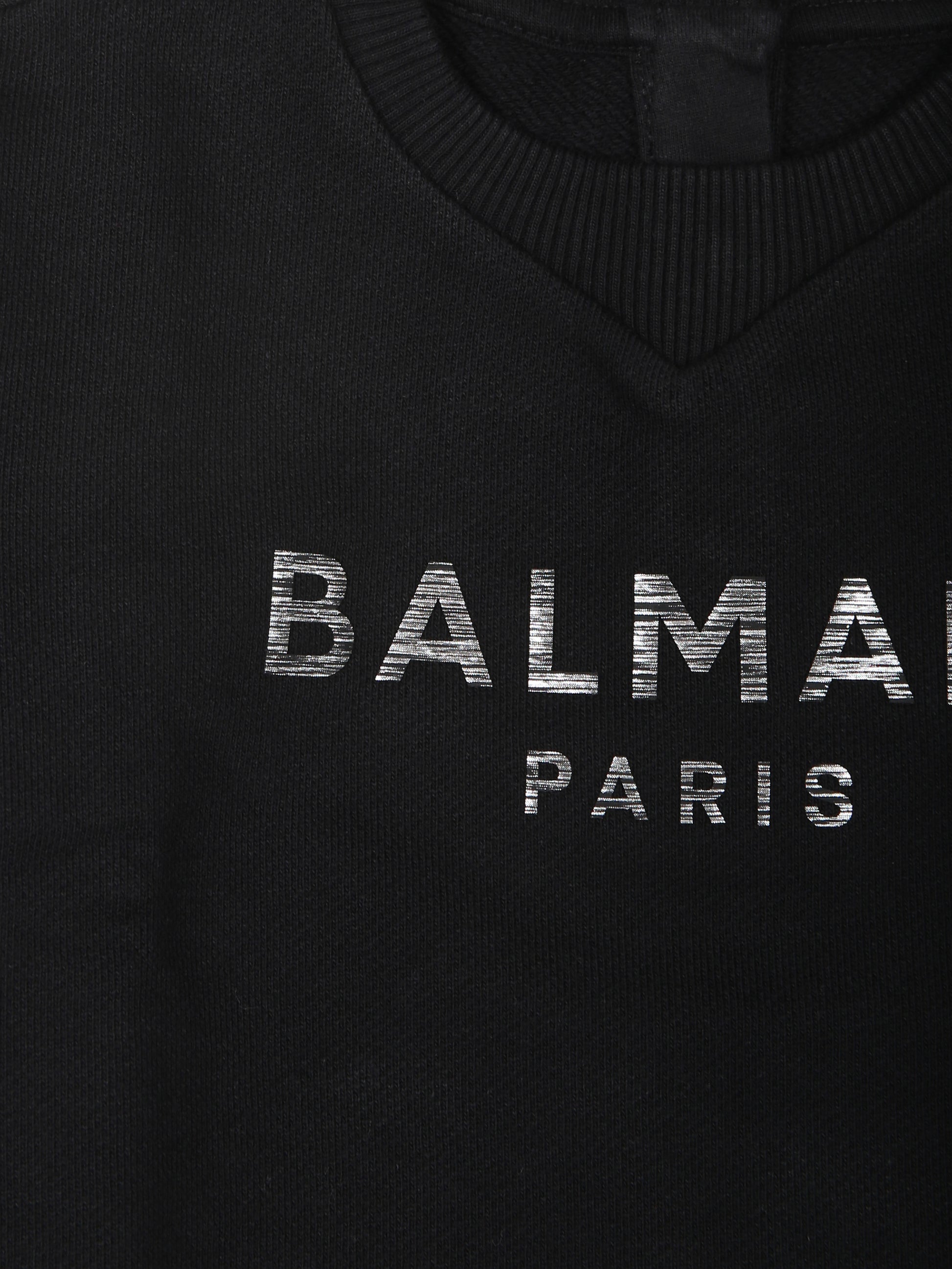 Felpa nera per neonati con logo,Balmain Kids,BV4500 Z0001 930AG