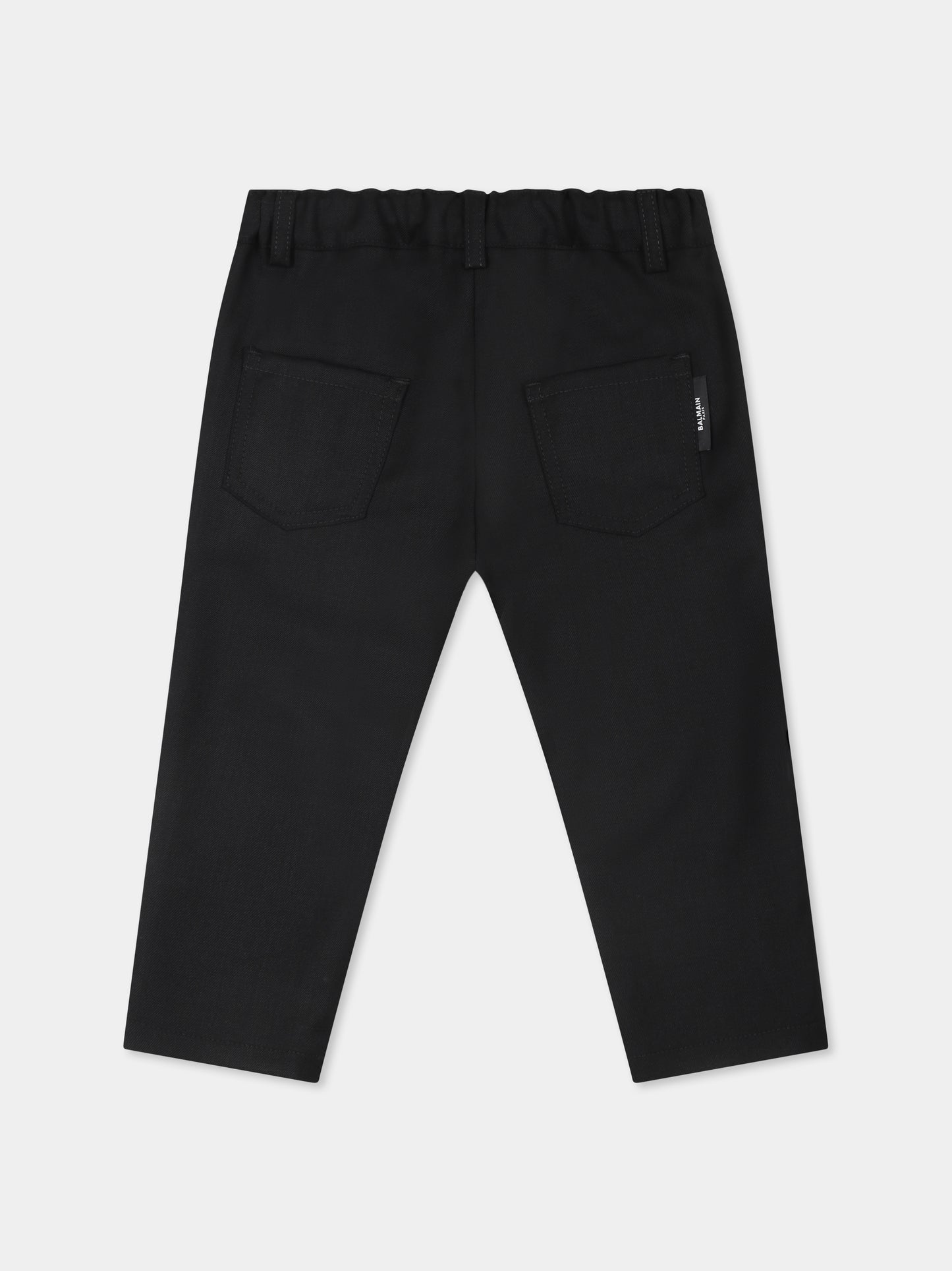 Pantaloni neri per neonato con logo,Balmain Kids,BV6590 I0196 930