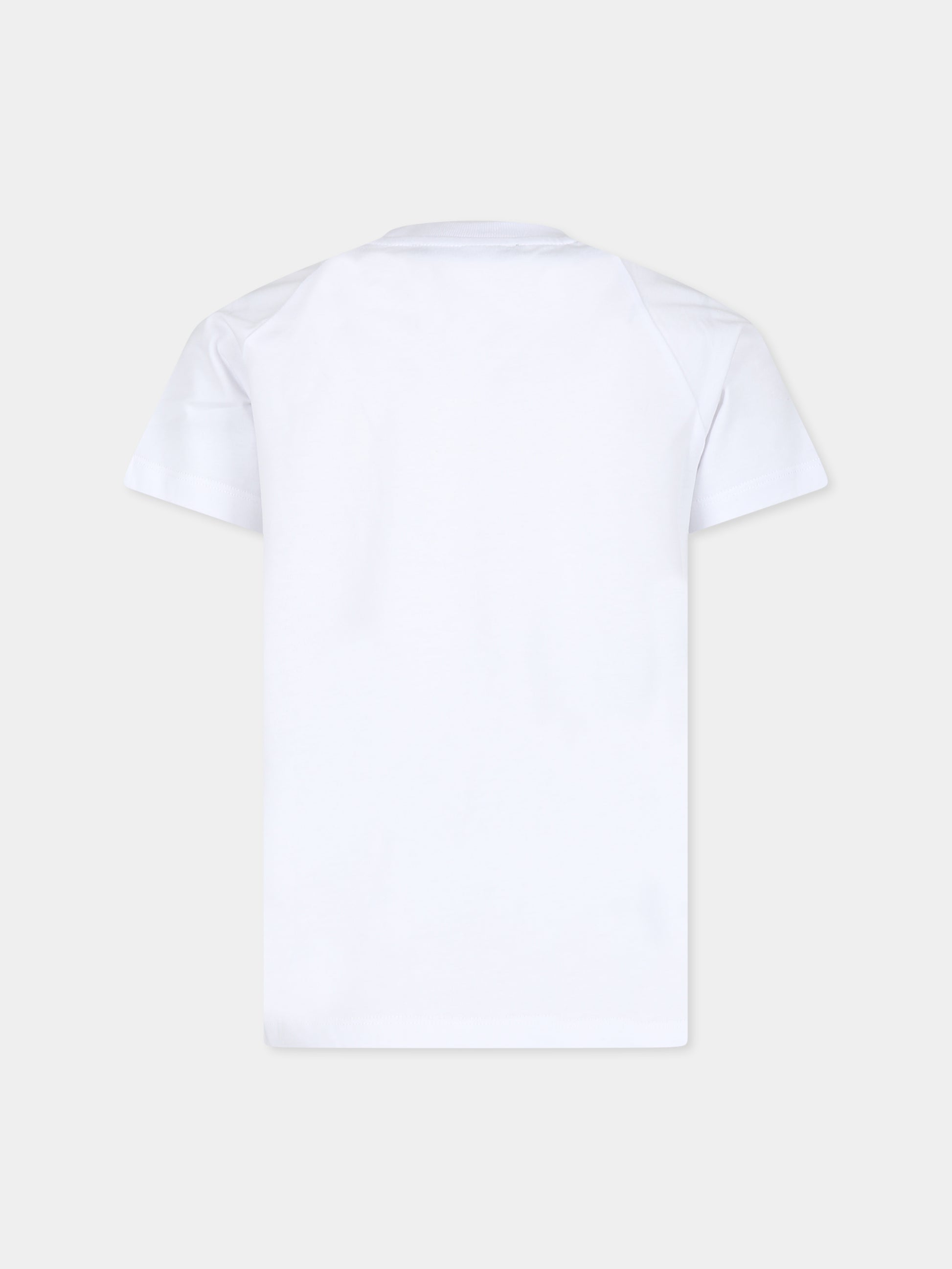 T-shirt bianca per bambini con logo,Balmain Kids,BV8P11 Z0057 100AG