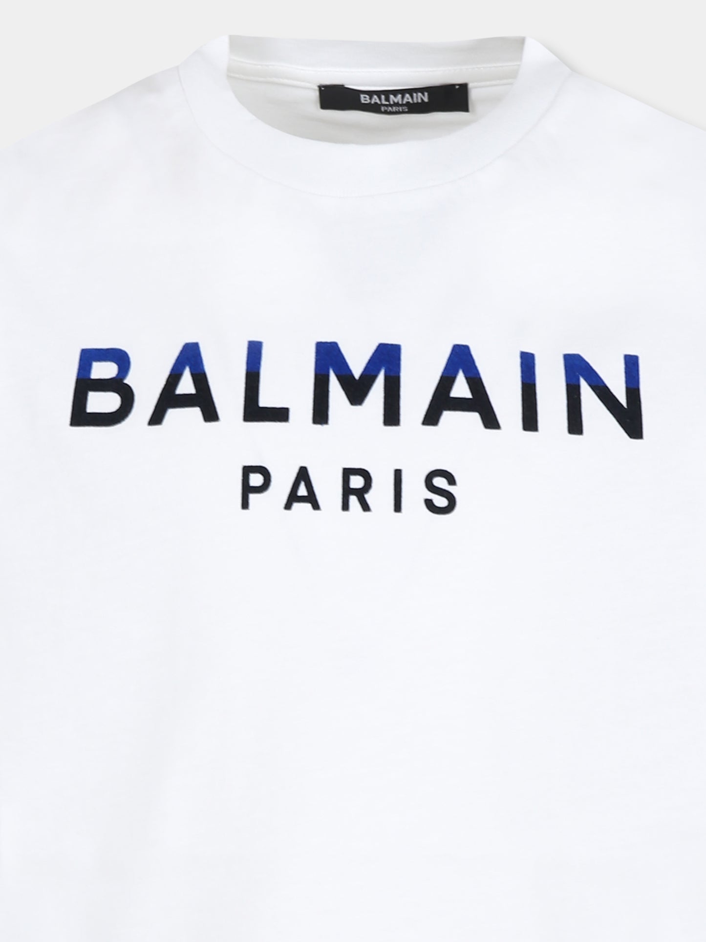 T-shirt bianca per bambini con logo,Balmain Kids,BV8Q01 Z1751 100