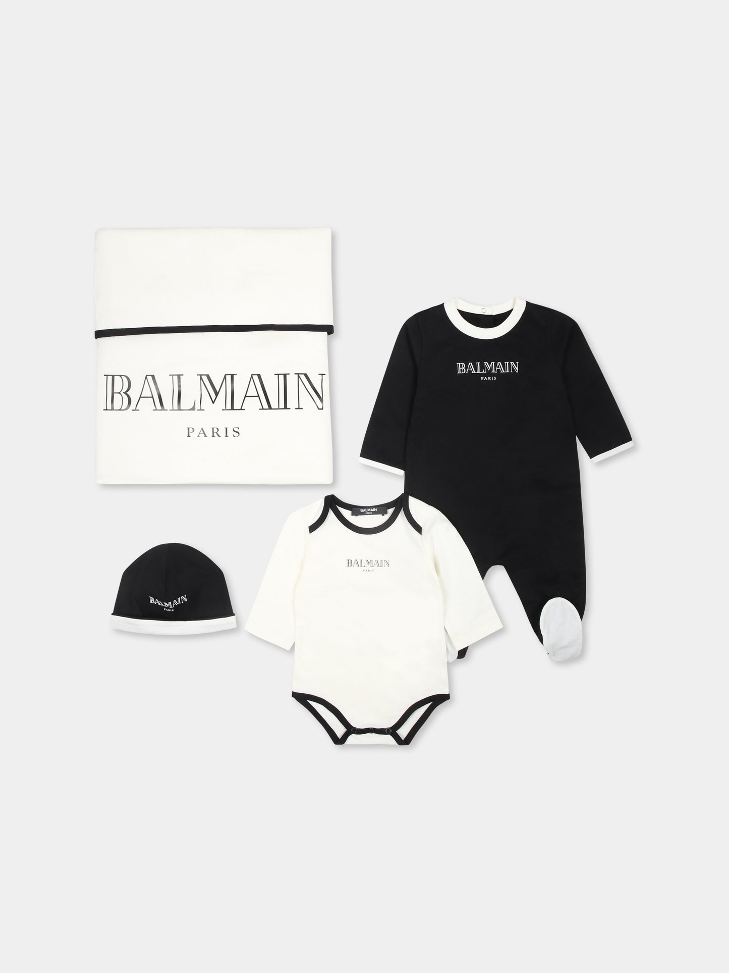 Set tutina nero per neonati con logo,Balmain Kids,BVB54A Z0082 102NE