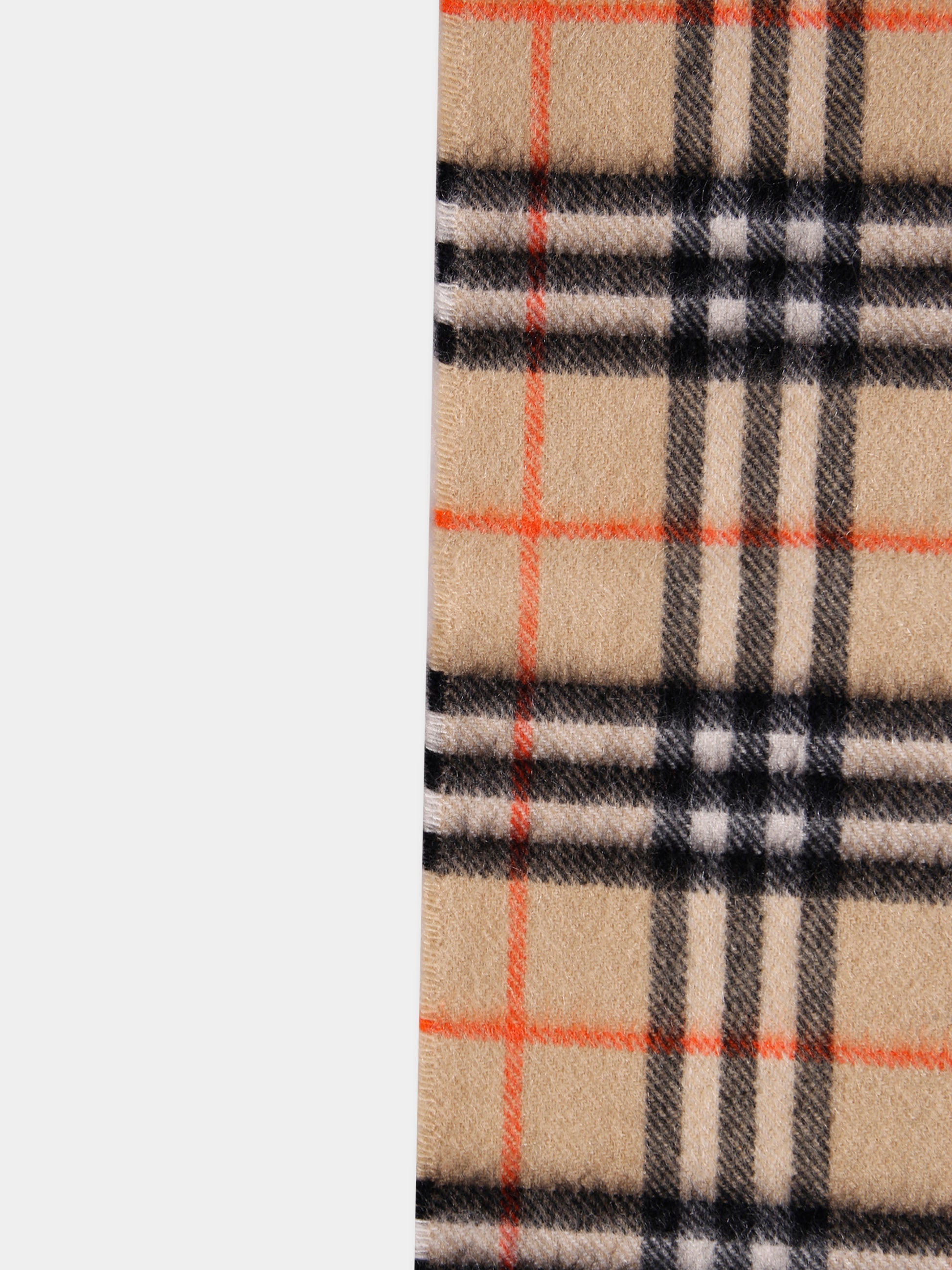 Sciarpa beige per bambini con check vintage,Burberry Kids,8089369 B9368