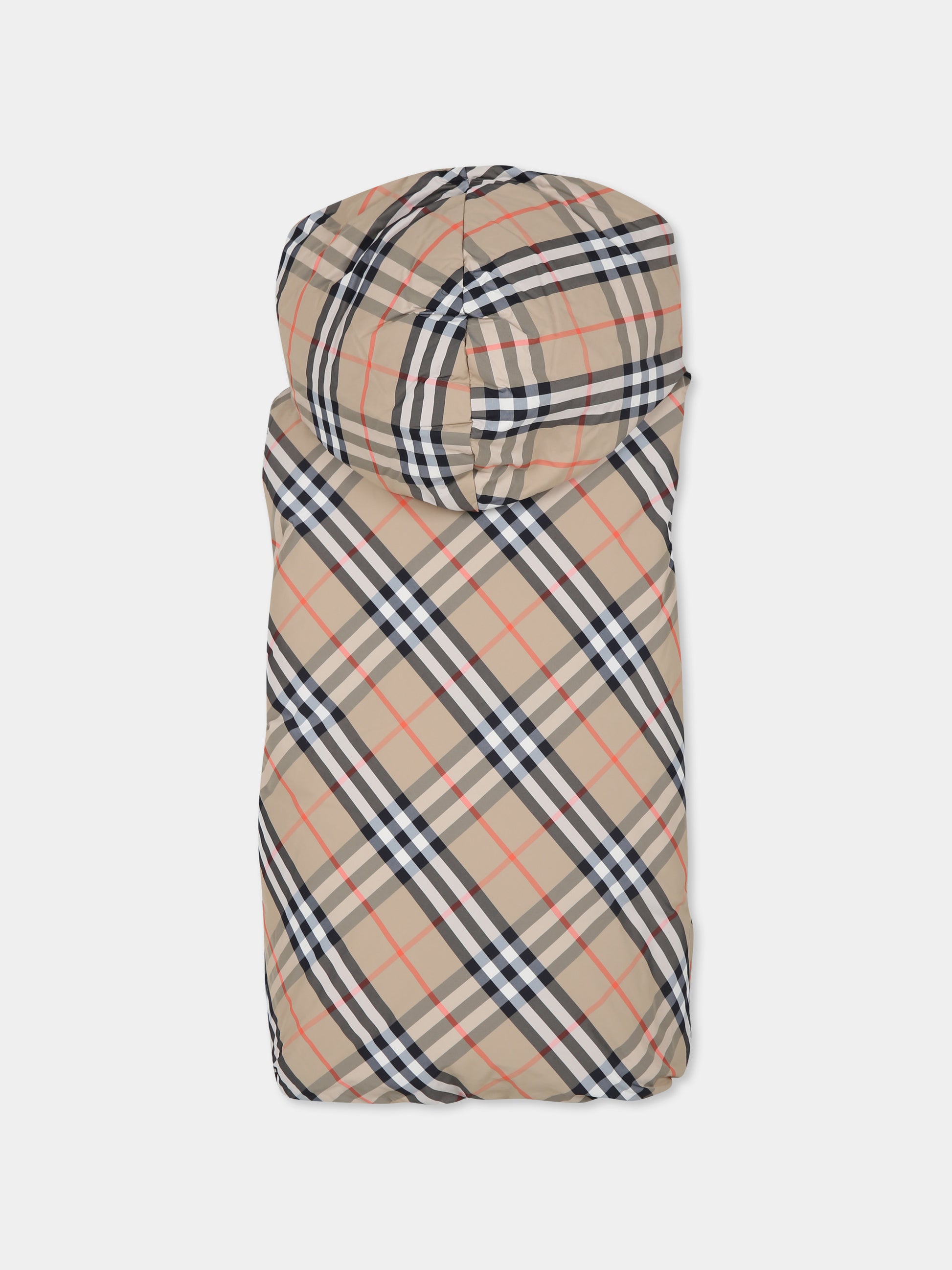 Gilet beige reversibile per bambini con check vintage,Burberry Kids,8092537 B9368