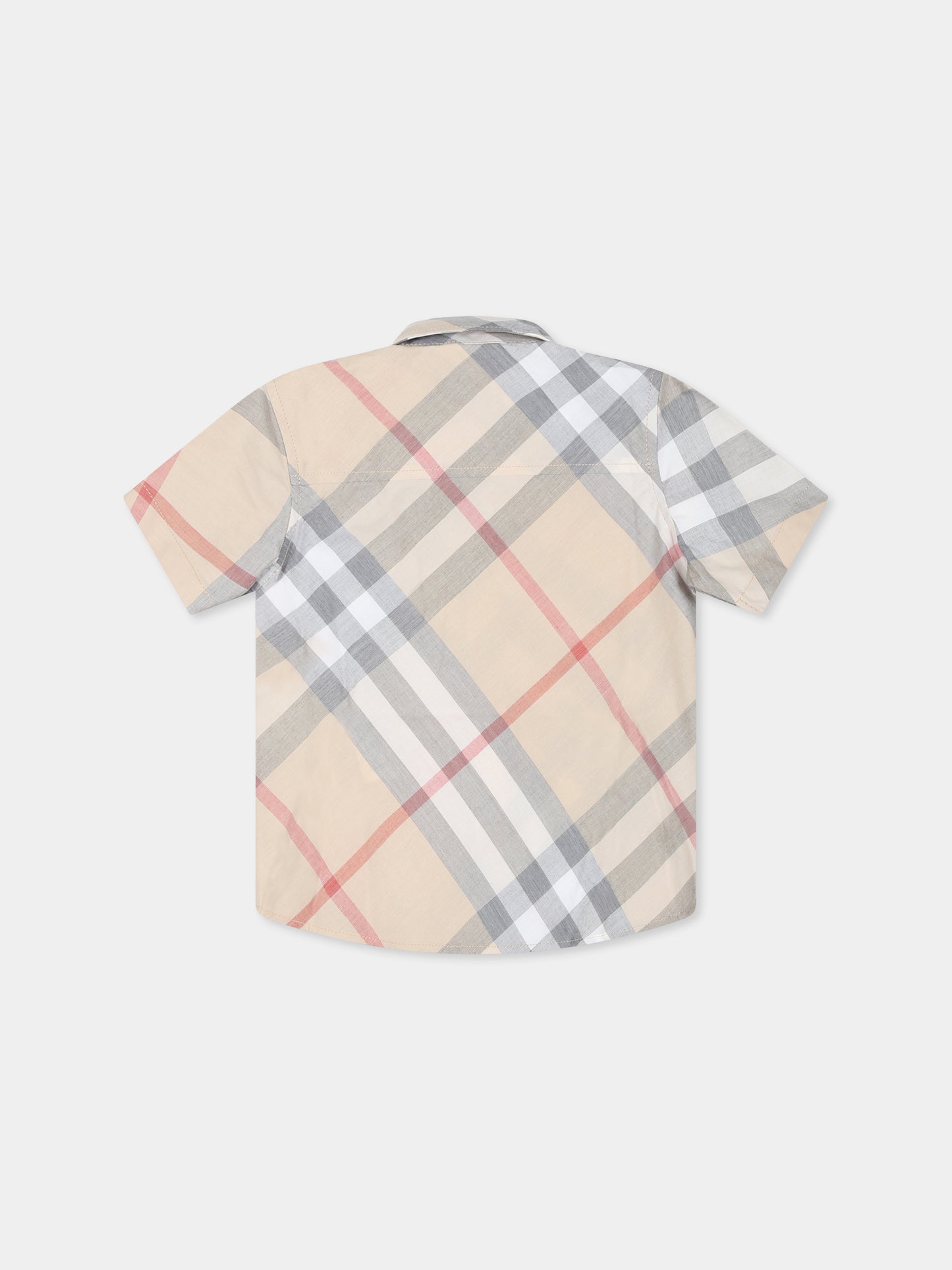 Camicia beige per neonato con check vintage,Burberry Kids,8092354 A2205