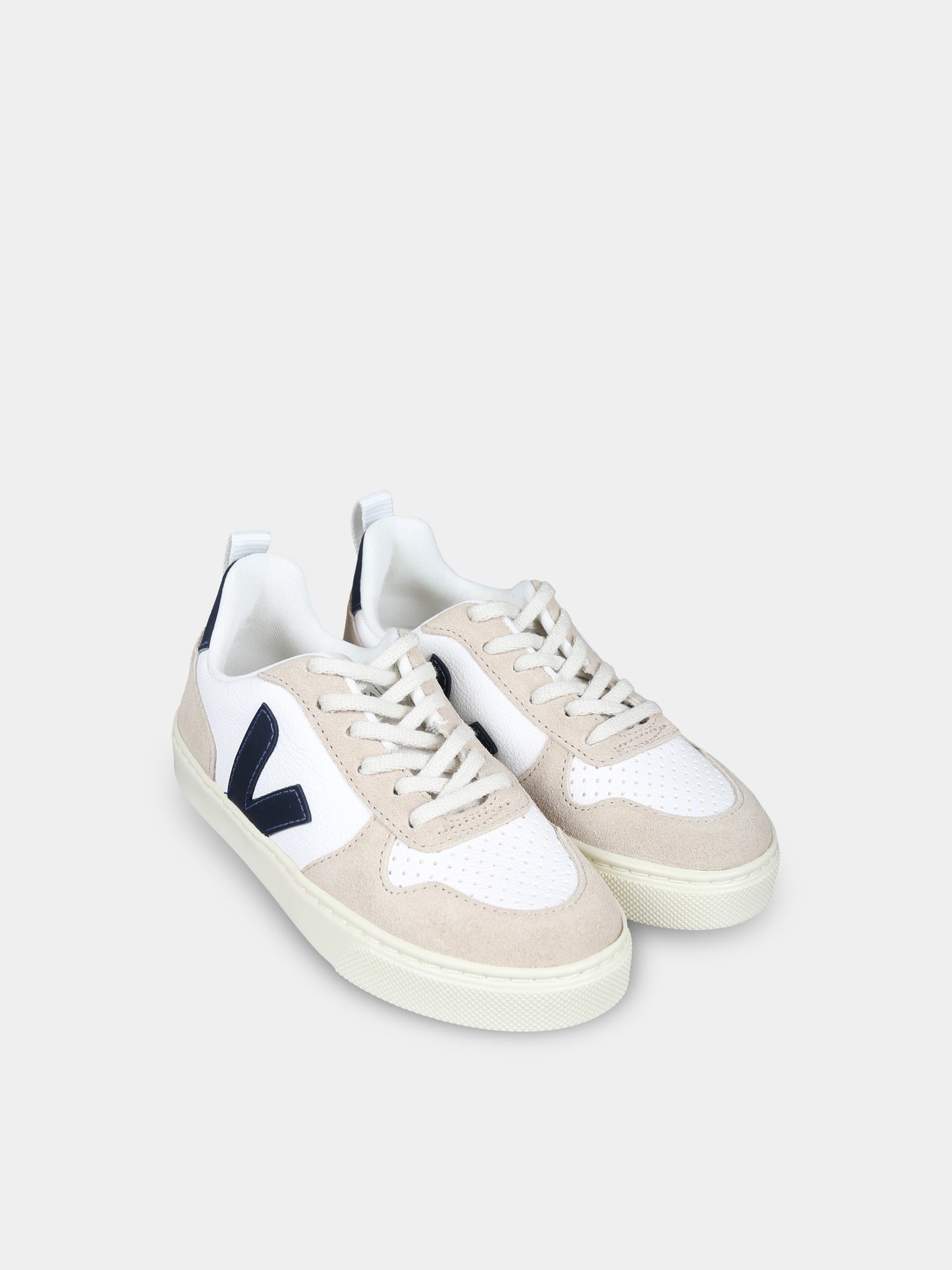 Sneakers avorio per bambini con logo,Veja,CX0503807C