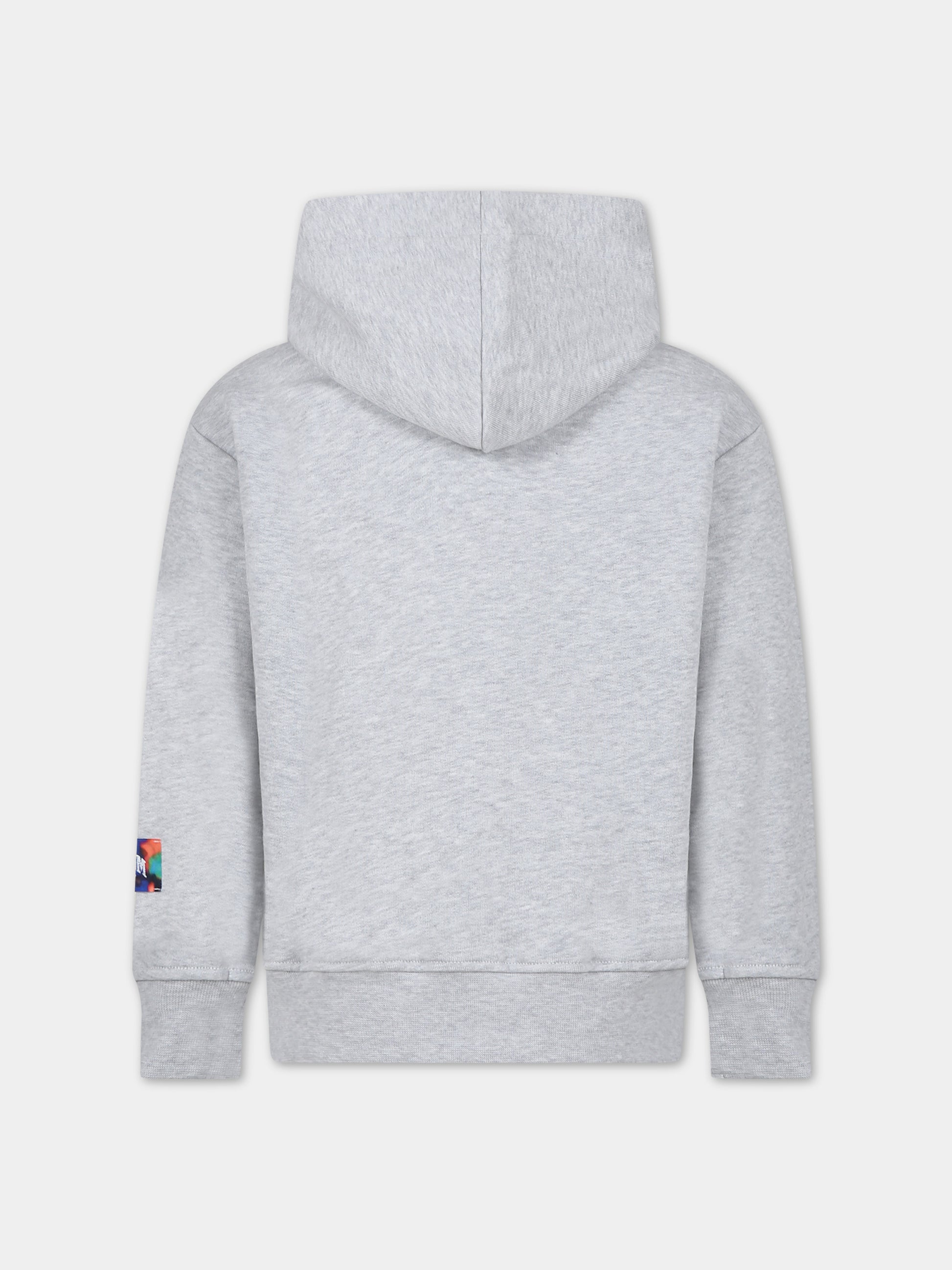 Felpa grigia per bambina con logo multicolor,Msgm Kids,F3MSJBHS109 107