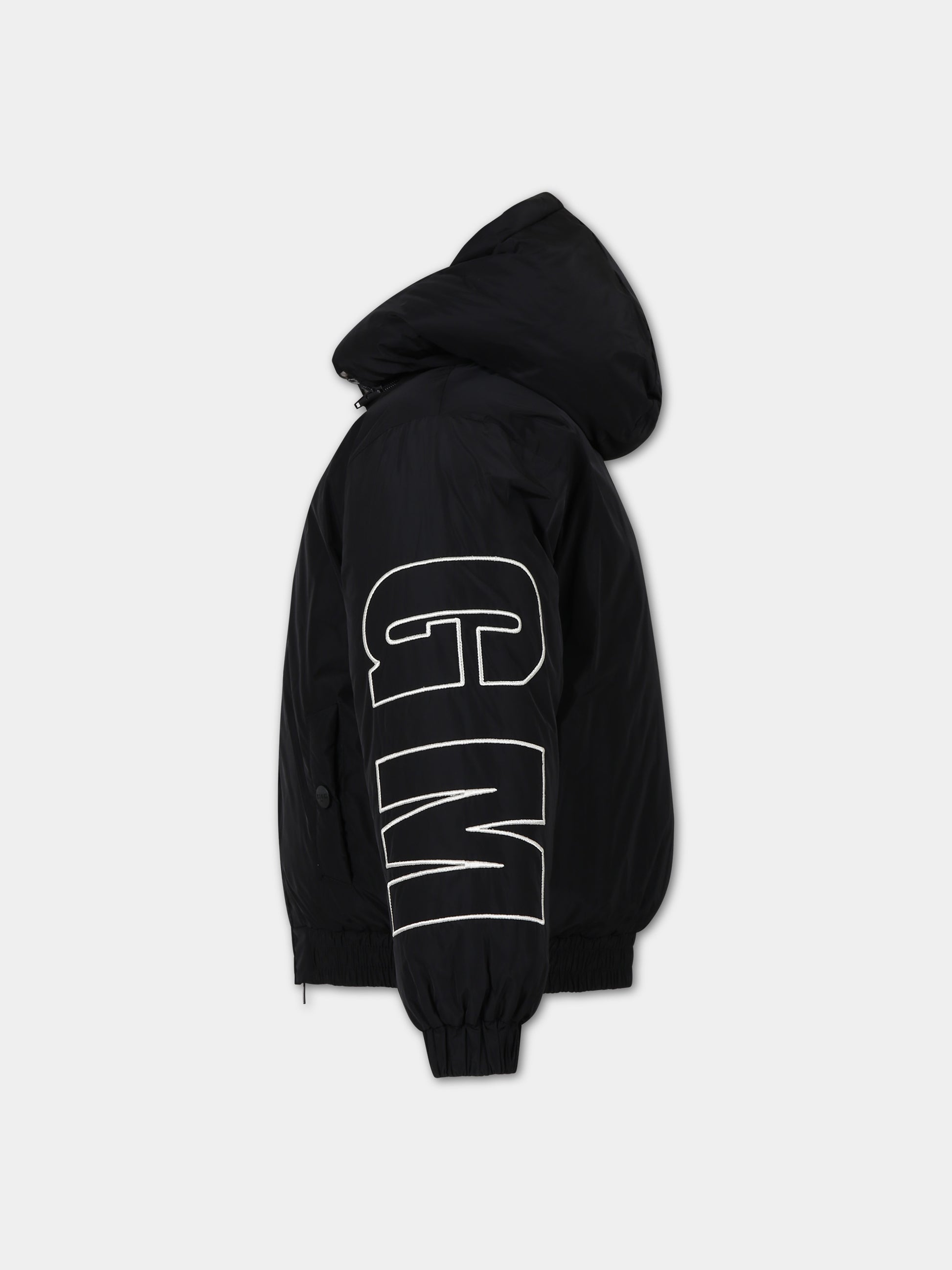 Piumino nero per bambino con logo,Msgm Kids,F3MSJBPF002 110