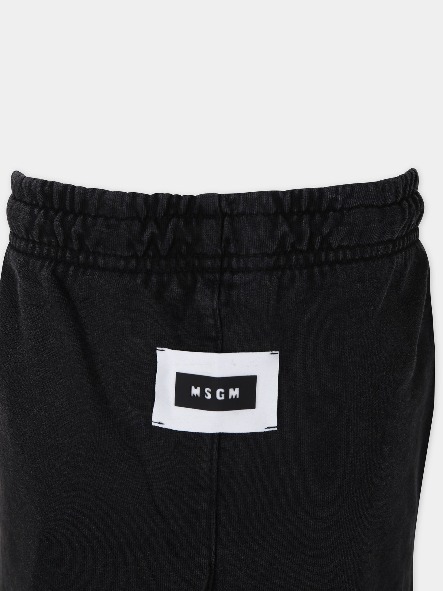 Pantaloni neri per bambini con logo,Msgm Kids,F3MSJUFP178 110