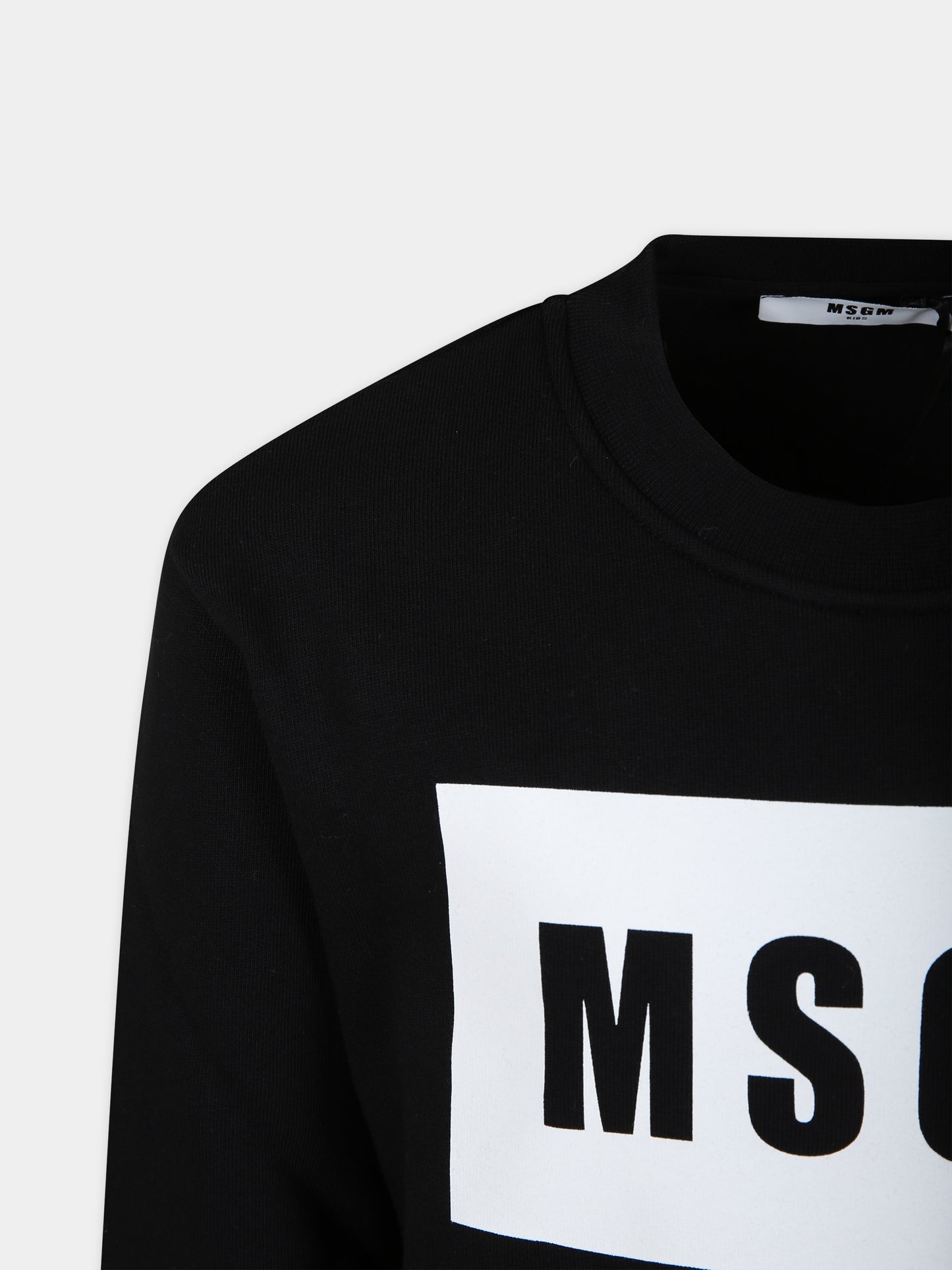 Felpa nera per bambini con logo,Msgm Kids,F3MSJUSW020 110