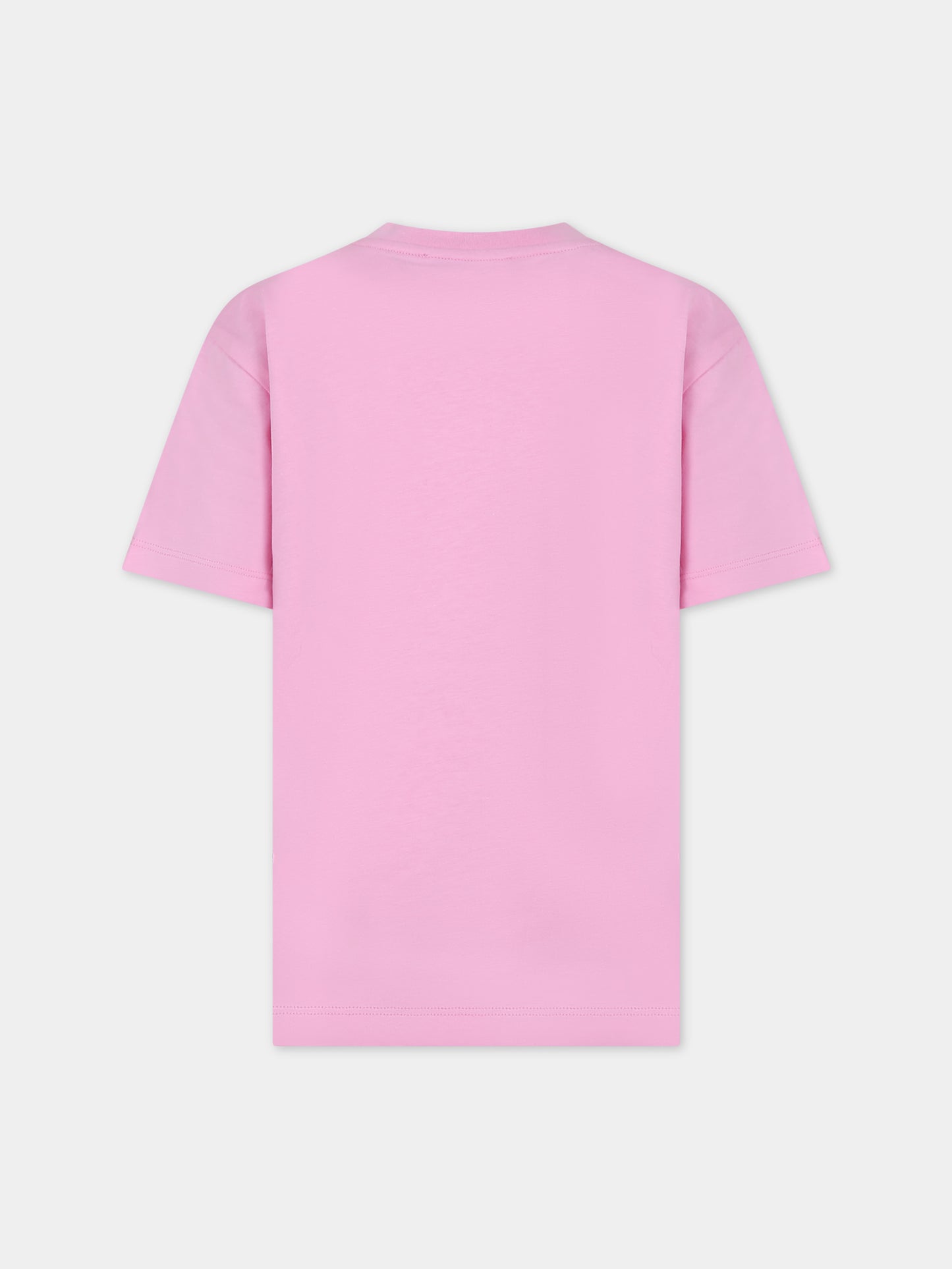 T-shirt rosa per bambina con logo,Msgm Kids,F3MSJUTH009 042