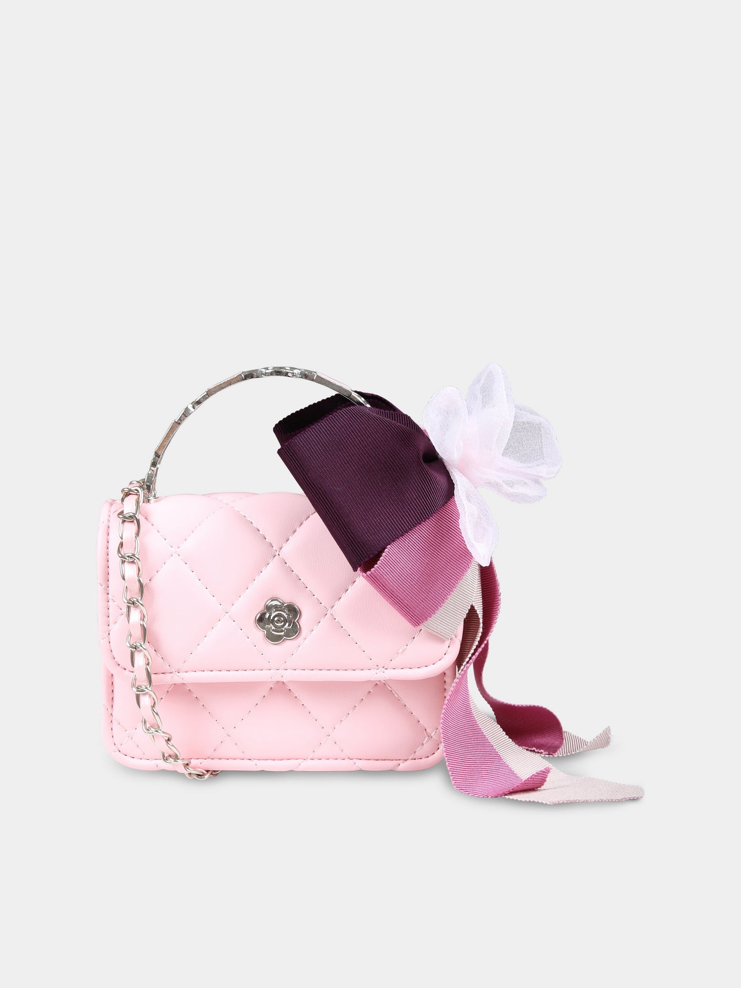 Borsa ros aper bambina con fiocchi,Monnalisa,79D004 4708 0066