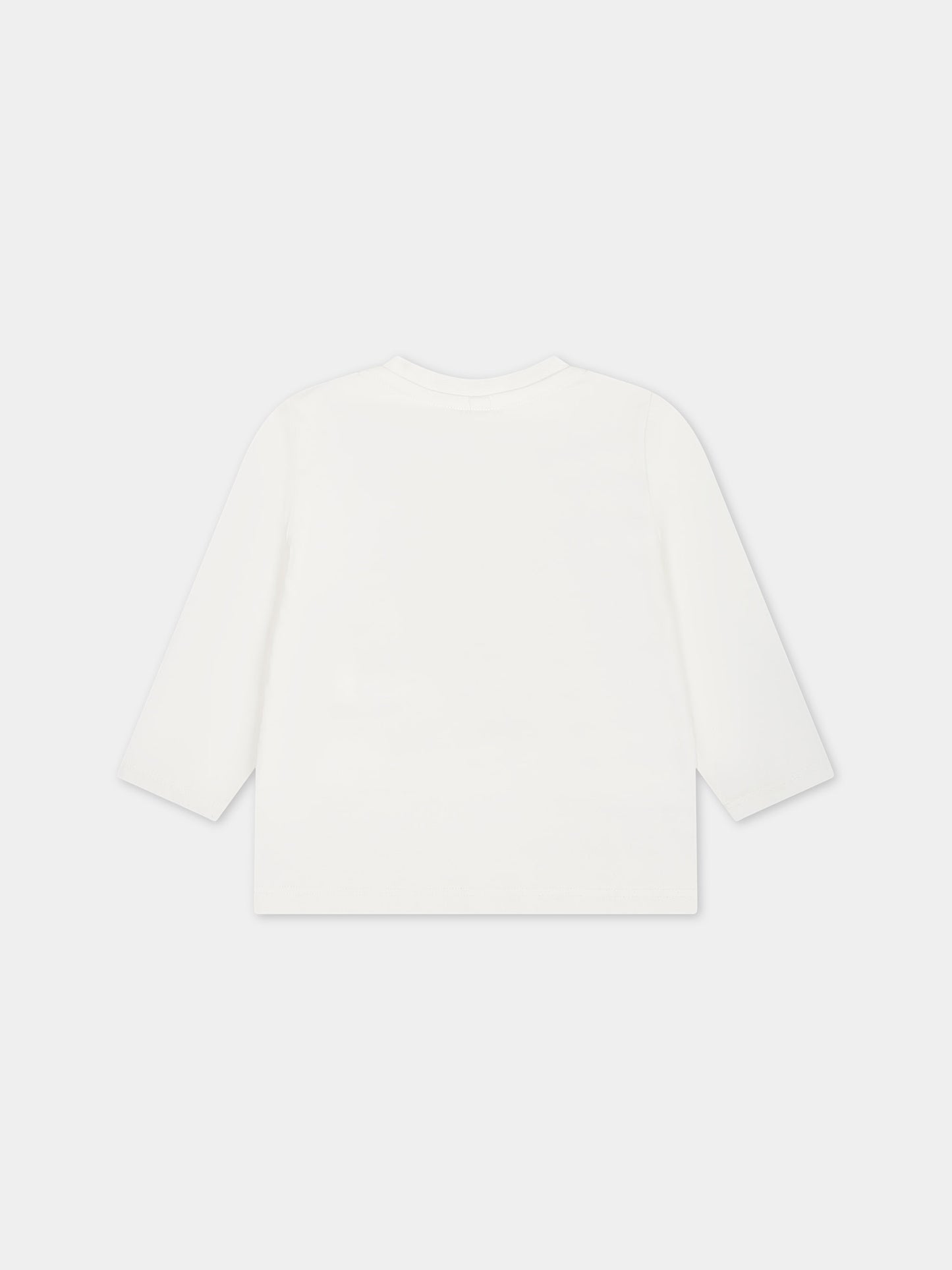 T-shirt avorio per neonata con stampa fiore multicolor,Stella Mccartney Kids,TT8010 Z0434 101