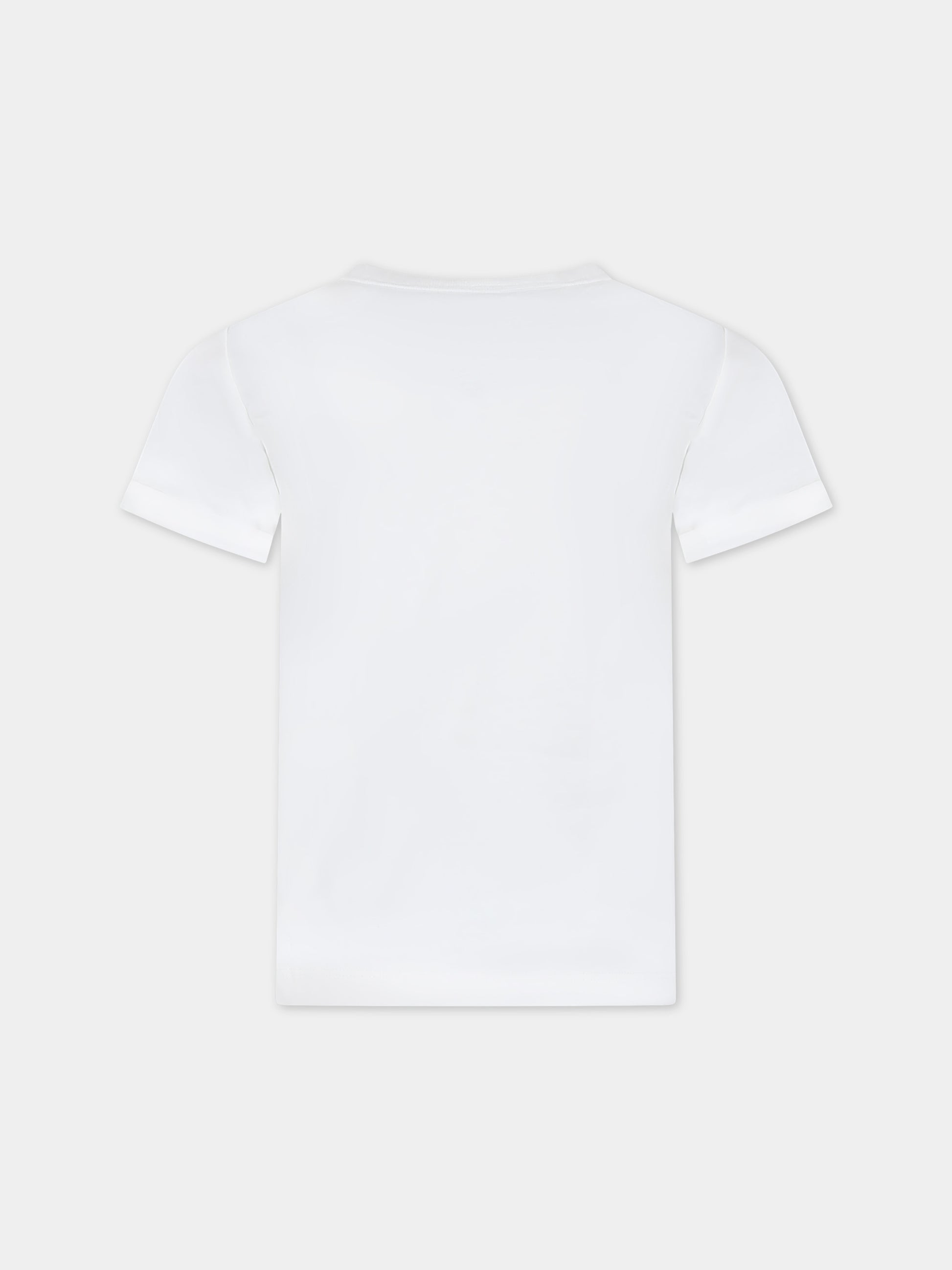 T-shirt avorio per bambina con logo multicolor,Stella Mccartney Kids,TT8C21 Z0434 101