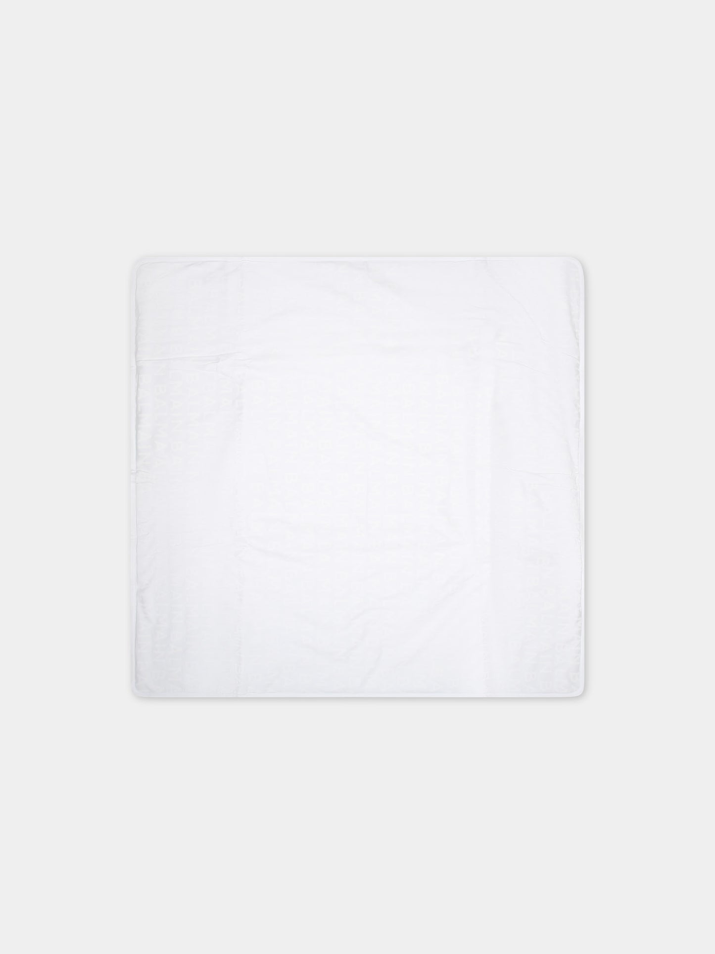 Coperta bianca per neonati con logo all-over,Balmain Kids,BT0510 Z1523 100BC