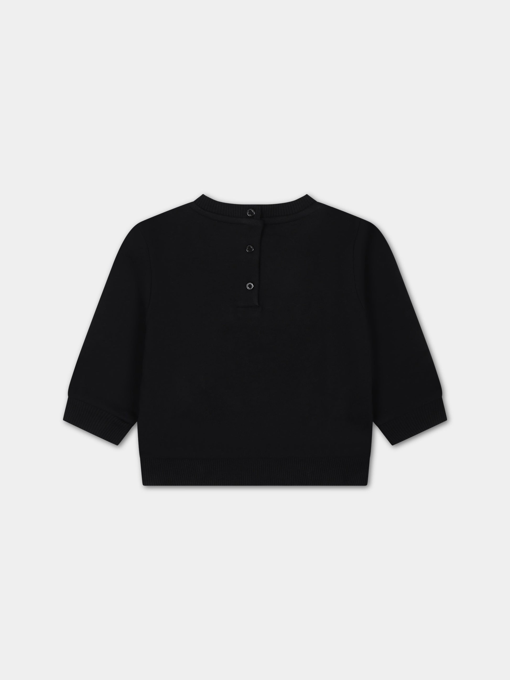 Felpa nera per neonati con logo oro,Balmain Kids,BT4610 Z0081 930OR