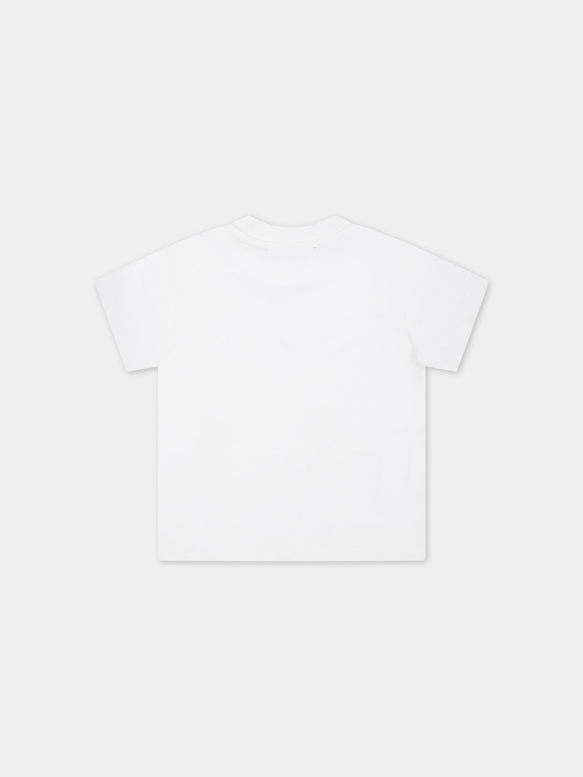 T-shirt bianca per neonati con logo,Balmain Kids,BT8581 Z0116 100NE