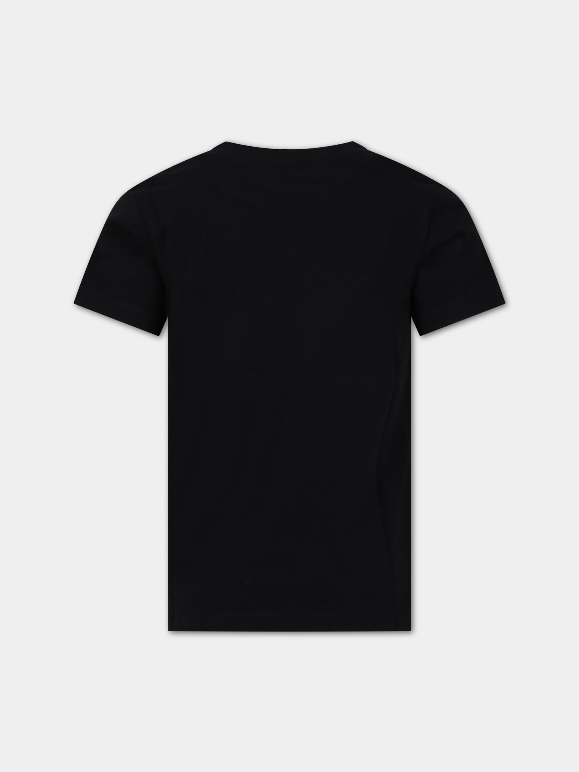 T-shirt nera per bambina con logo,Balmain Kids,BT8P01 Z0057 930