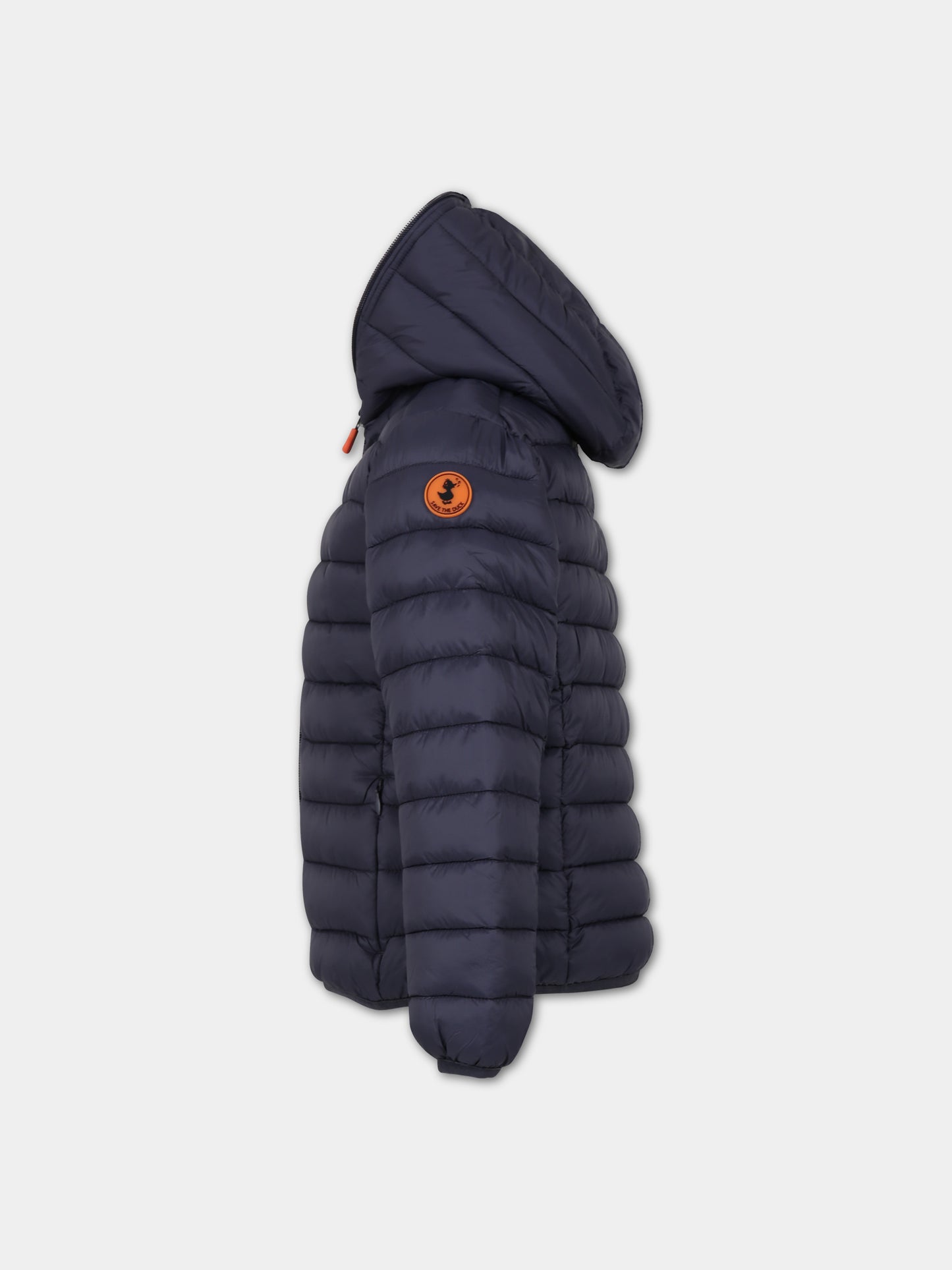 Piumino blu per bambino con logo,Save The Duck Kids,J30650B GIGA17 10017