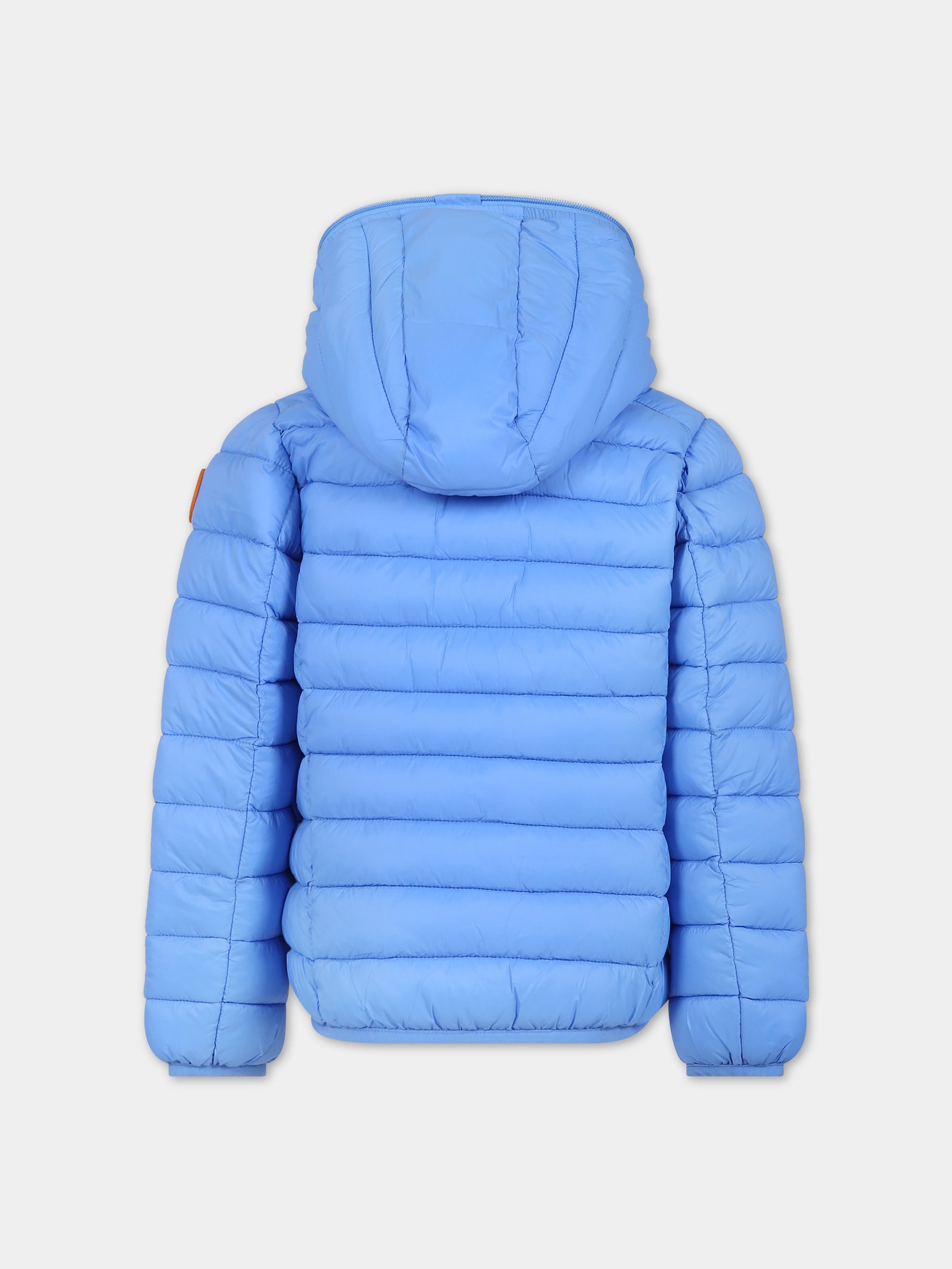 Piumino Dony azzurro per bambino con logo,Save The Duck Kids,J30650B GIGA17 90059