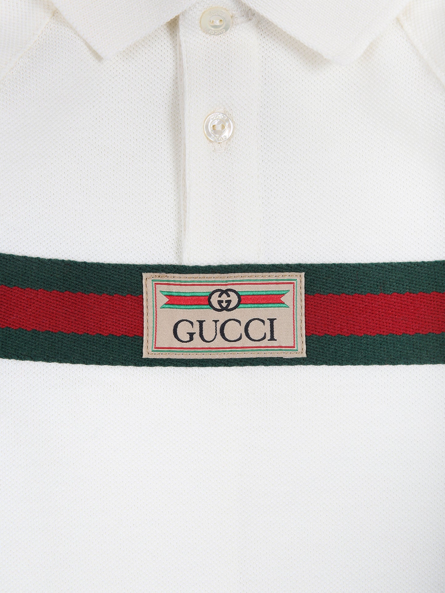Tutina avorio per neonati con nastro Web,Gucci Kids,790518 XJF3F 9791