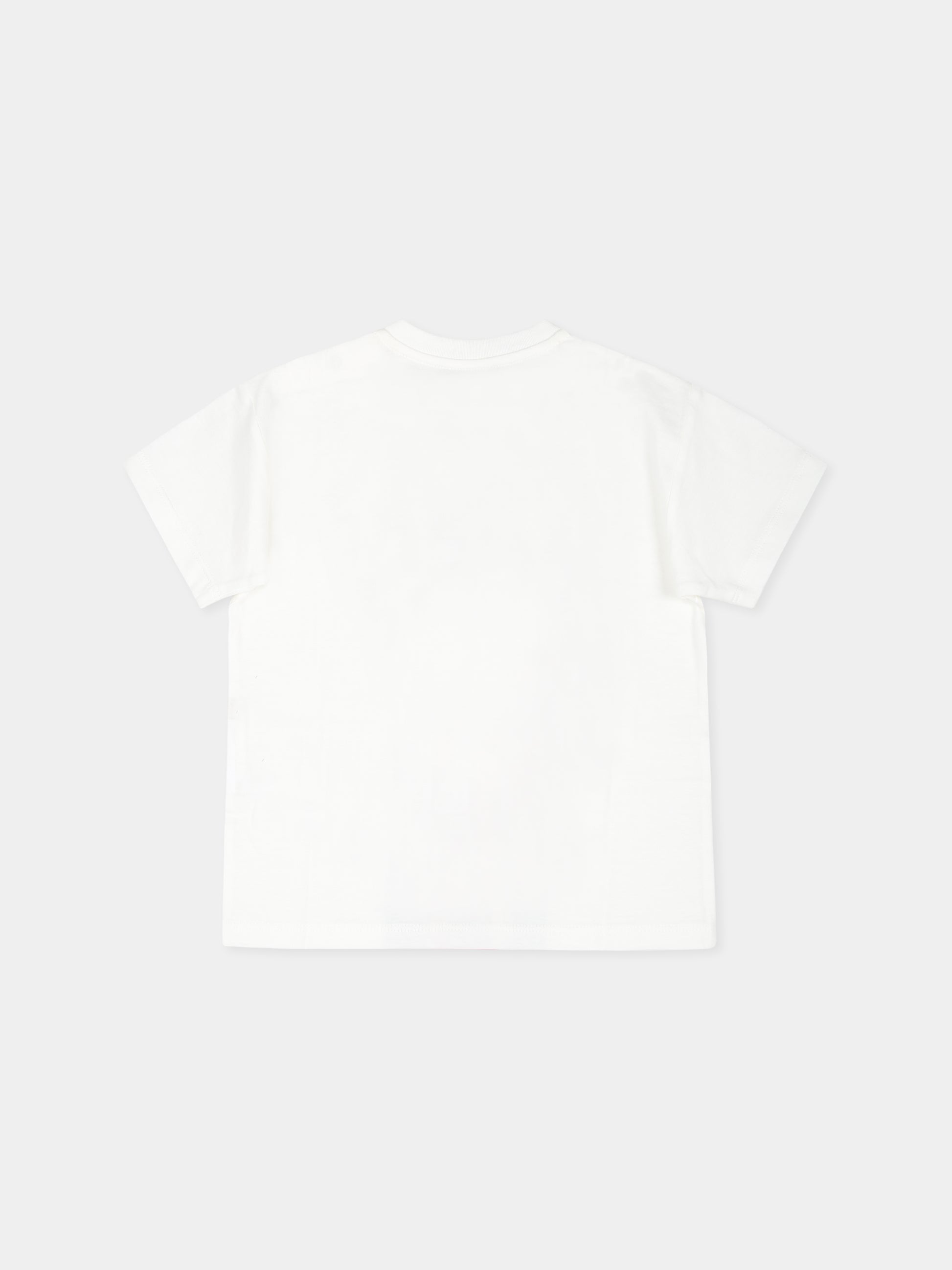 T-shirt bianca per neonato con logo,Gucci Kids,576871 XJGN7 9214