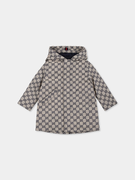 Giubbotto beige per neonato con GG,Gucci Kids,785269 XWA2M 9118