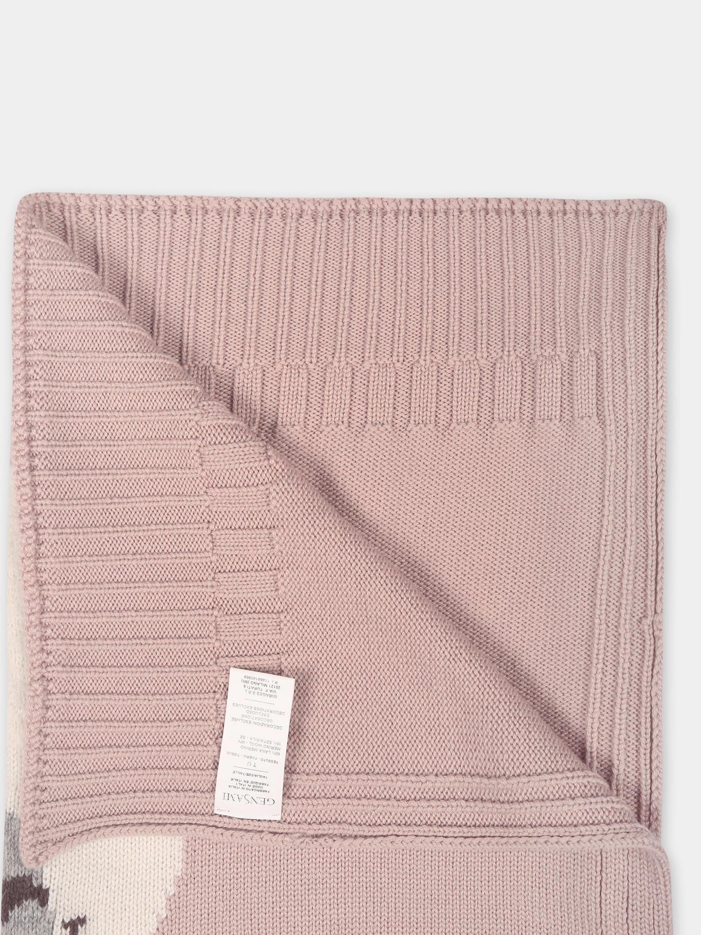 Coperta rosa per neonata con alpachino