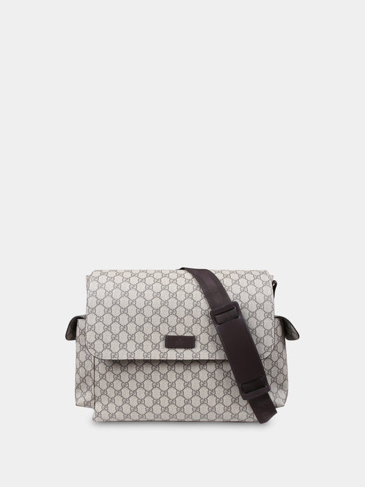 Borsa mamma beige ed ebano con GG Supreme,Gucci Kids,211131 KGDIG 8588