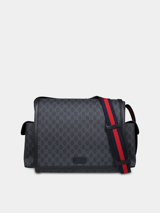 Borsa mamma nera per neonati con GG,Gucci Kids,495909 K5RLN 1095