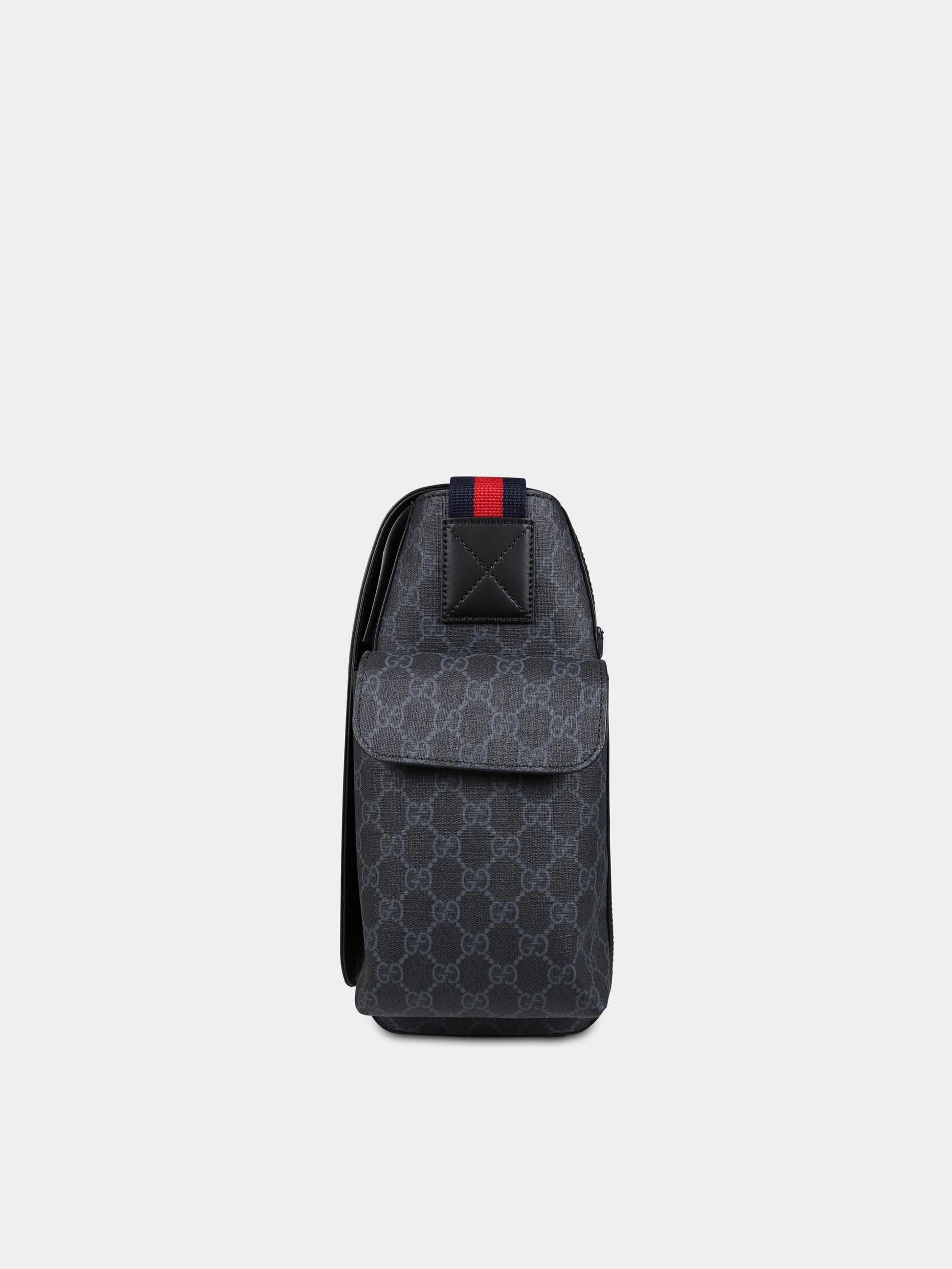 Borsa mamma nera per neonati con GG,Gucci Kids,495909 K5RLN 1095