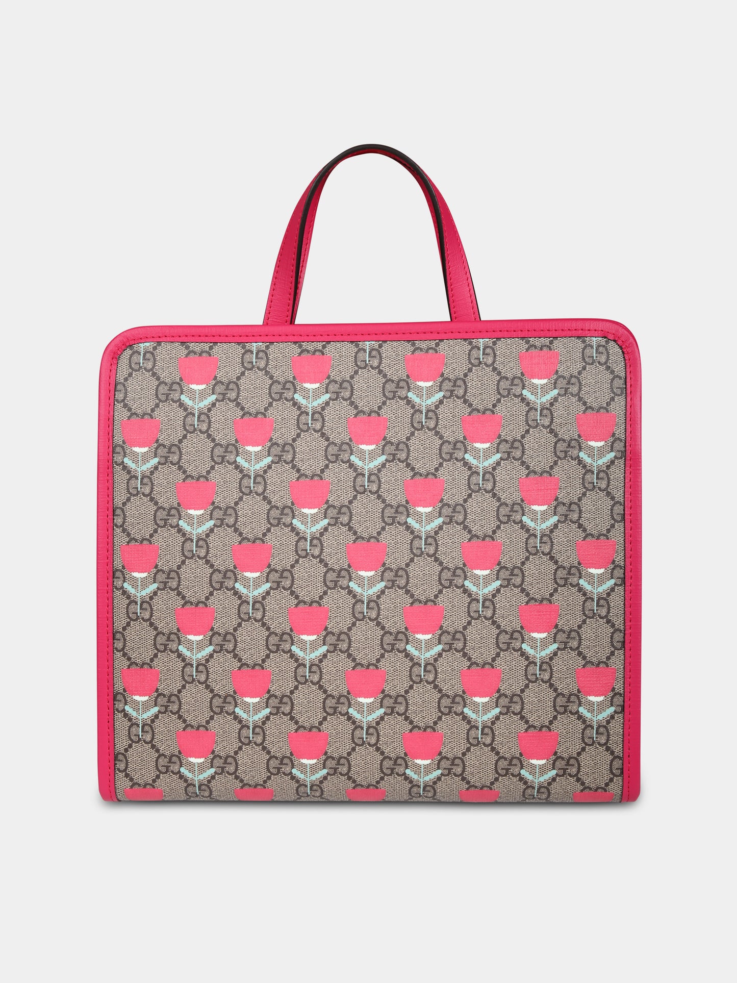 Borsa beige per bambina con stampa floreale,Gucci Kids,605614 FADK8 9777