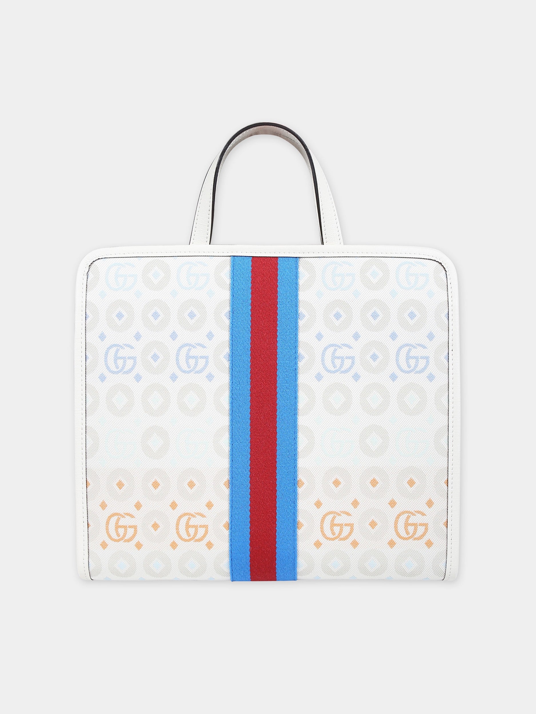 Borsa avorio per bambina con doppia G,Gucci Kids,605614 FADEM 8444