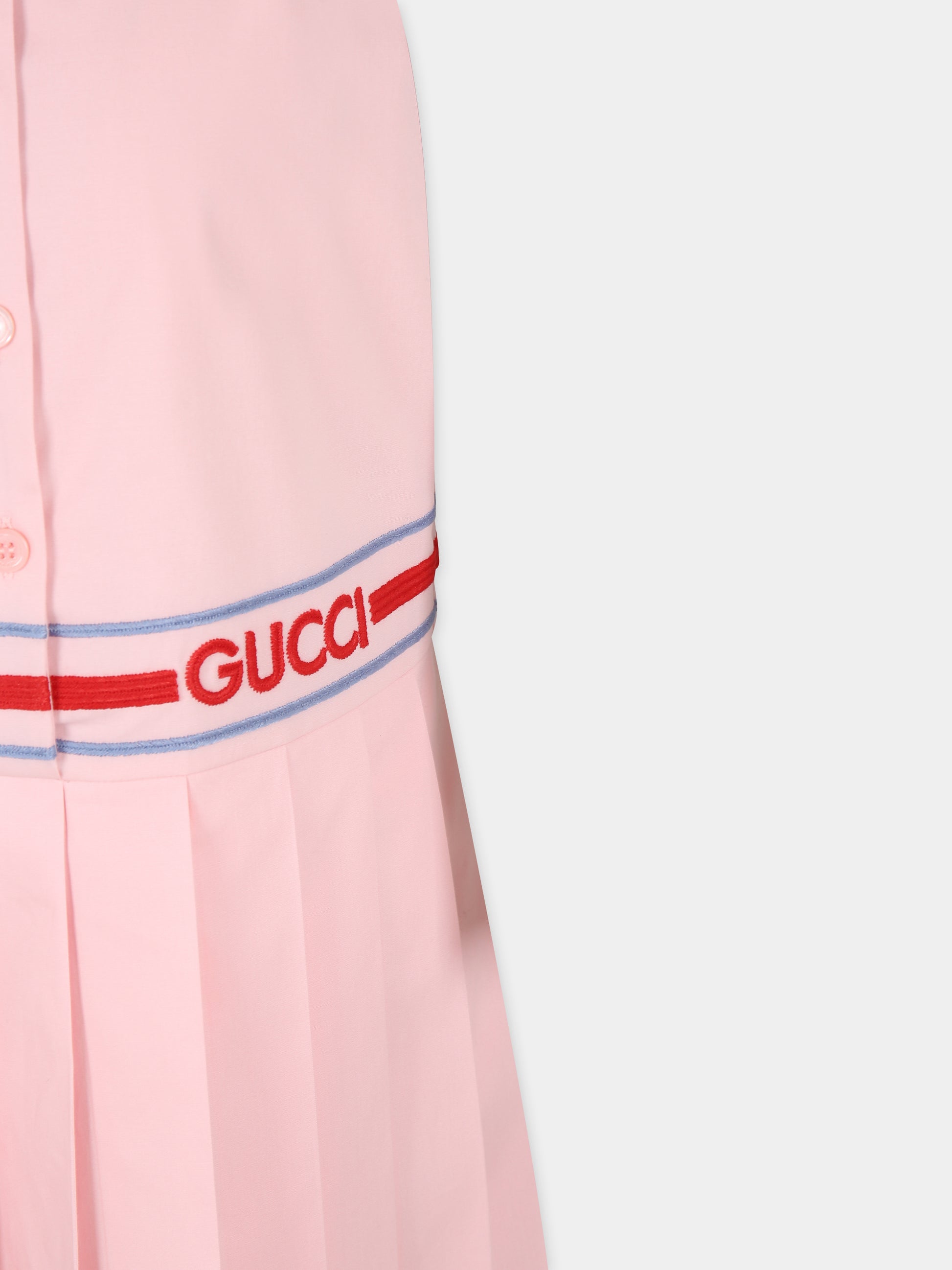 Vestito rosa per bambina con logo,Gucci Kids,781431 ZAQJK 5658