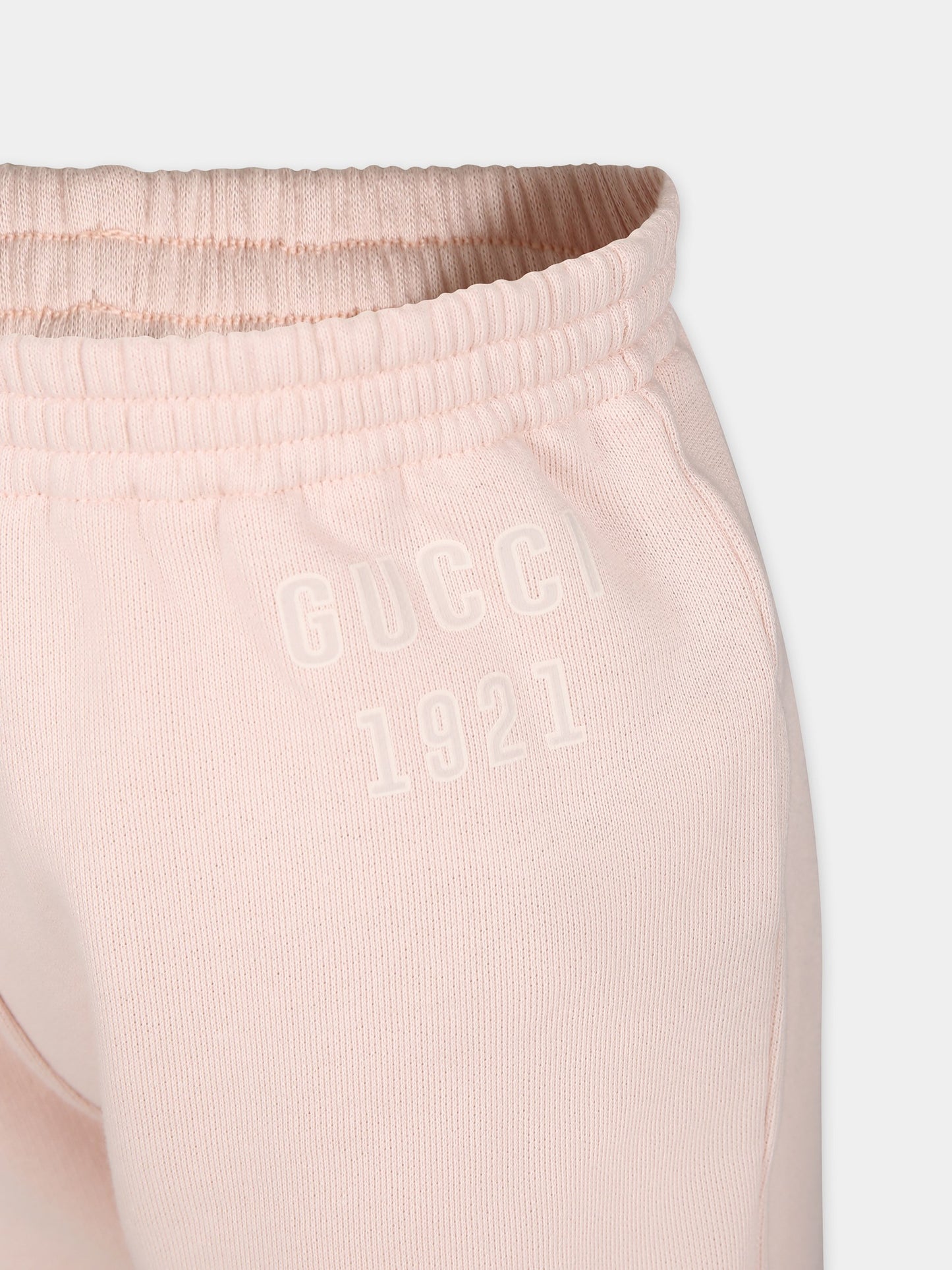 Pantaloni rosa per bambina con logo Gucci 1921,Gucci Kids,660770 XJGJF 6341