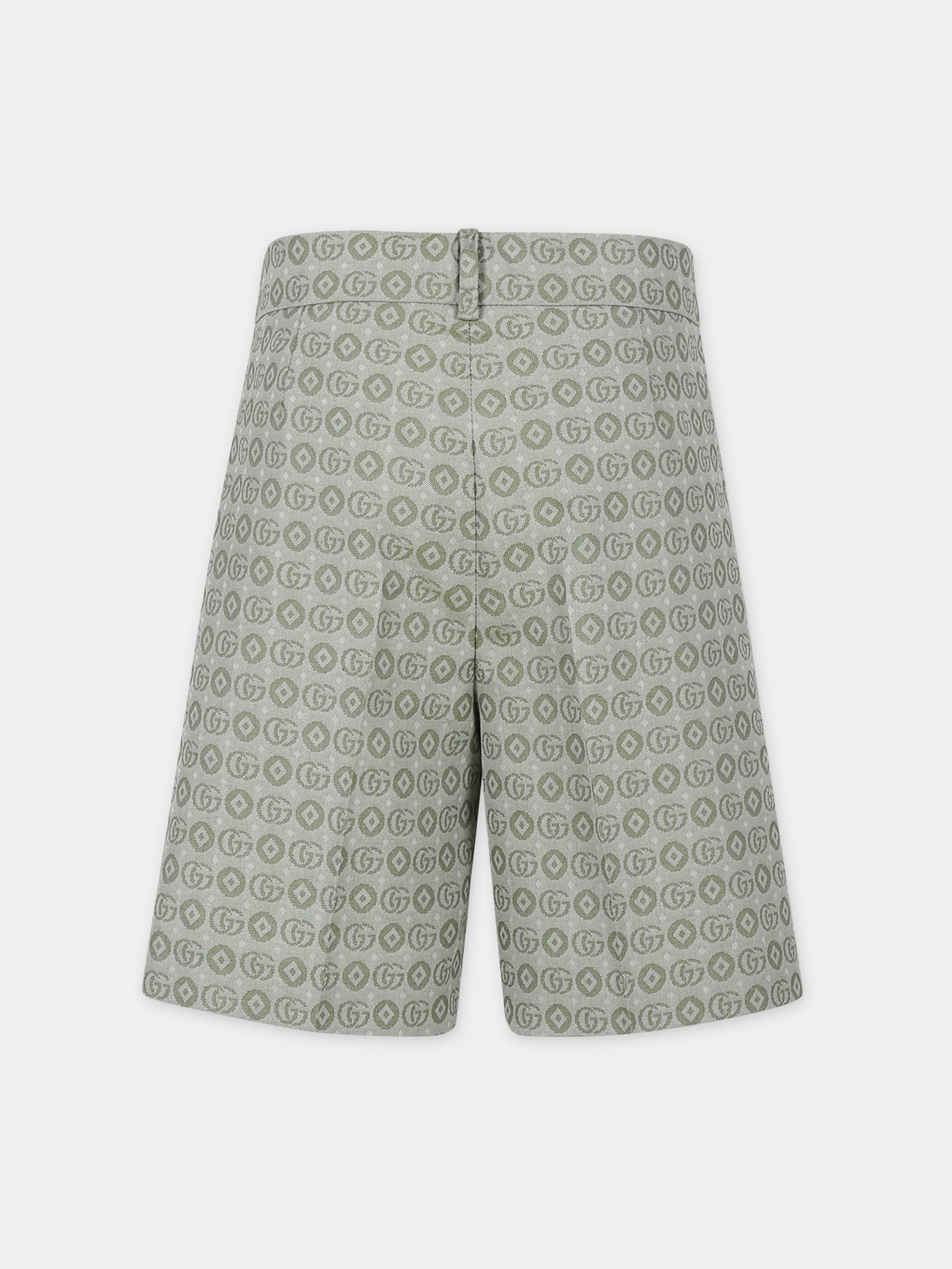 Shorts verdi per bambino con doppia G,Gucci Kids,781789 XWA1M 3436