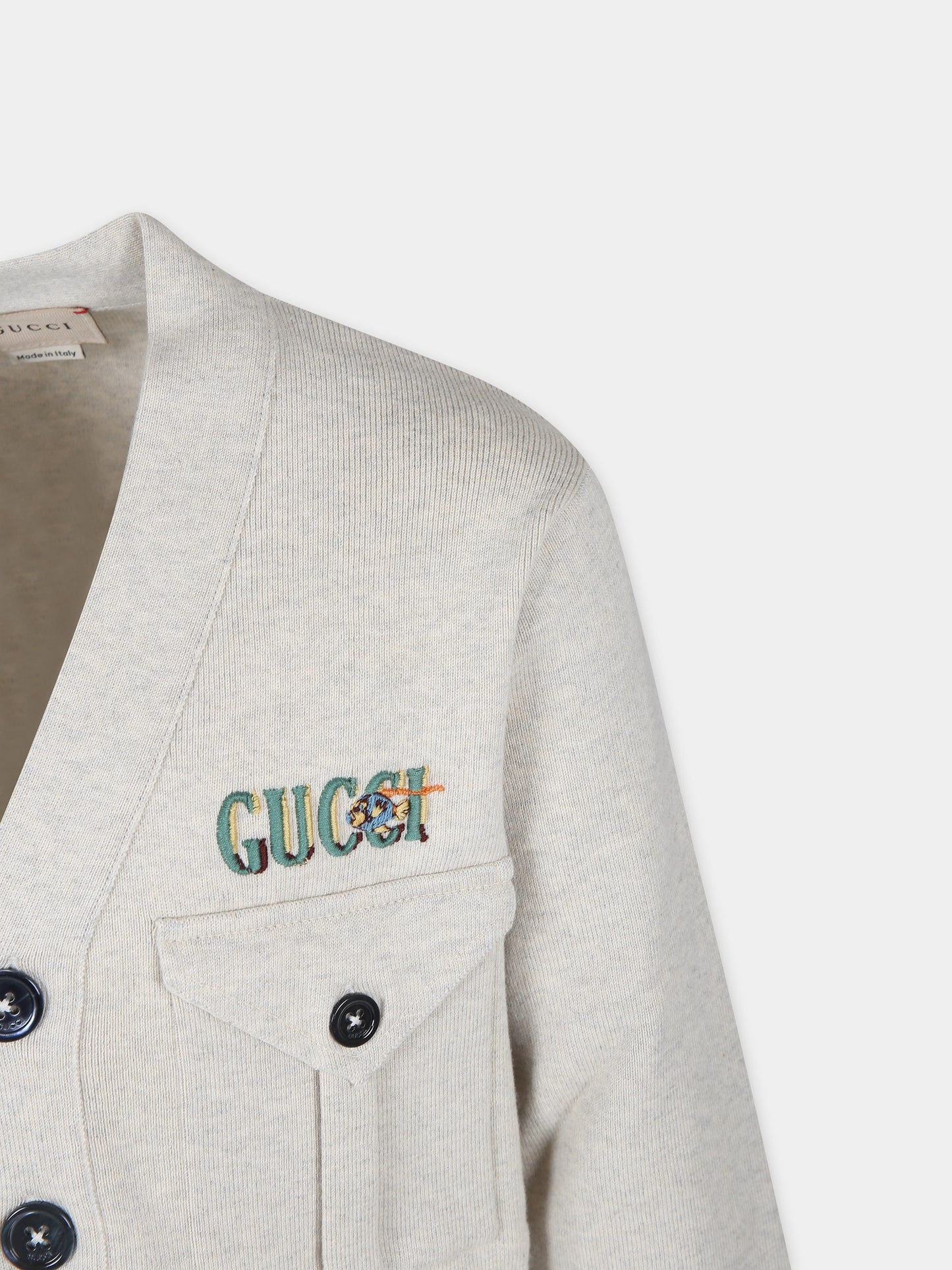 Giacca avorio per bambino con logo,Gucci Kids,764561 XKD2C 9080