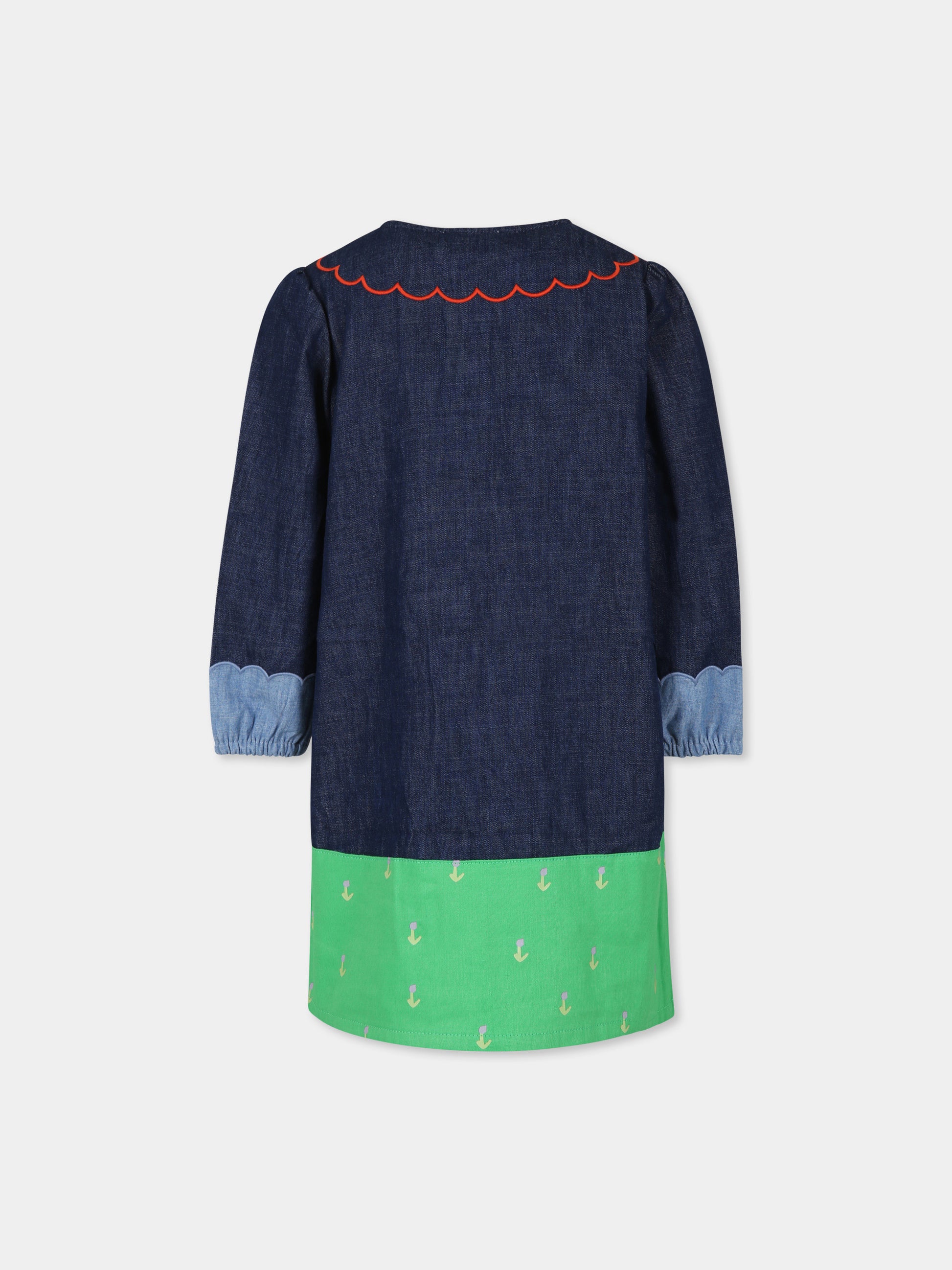 Vestito in denim blu con casette per bambina,Stella Mccartney Kids,TV1E50 Z0522 666