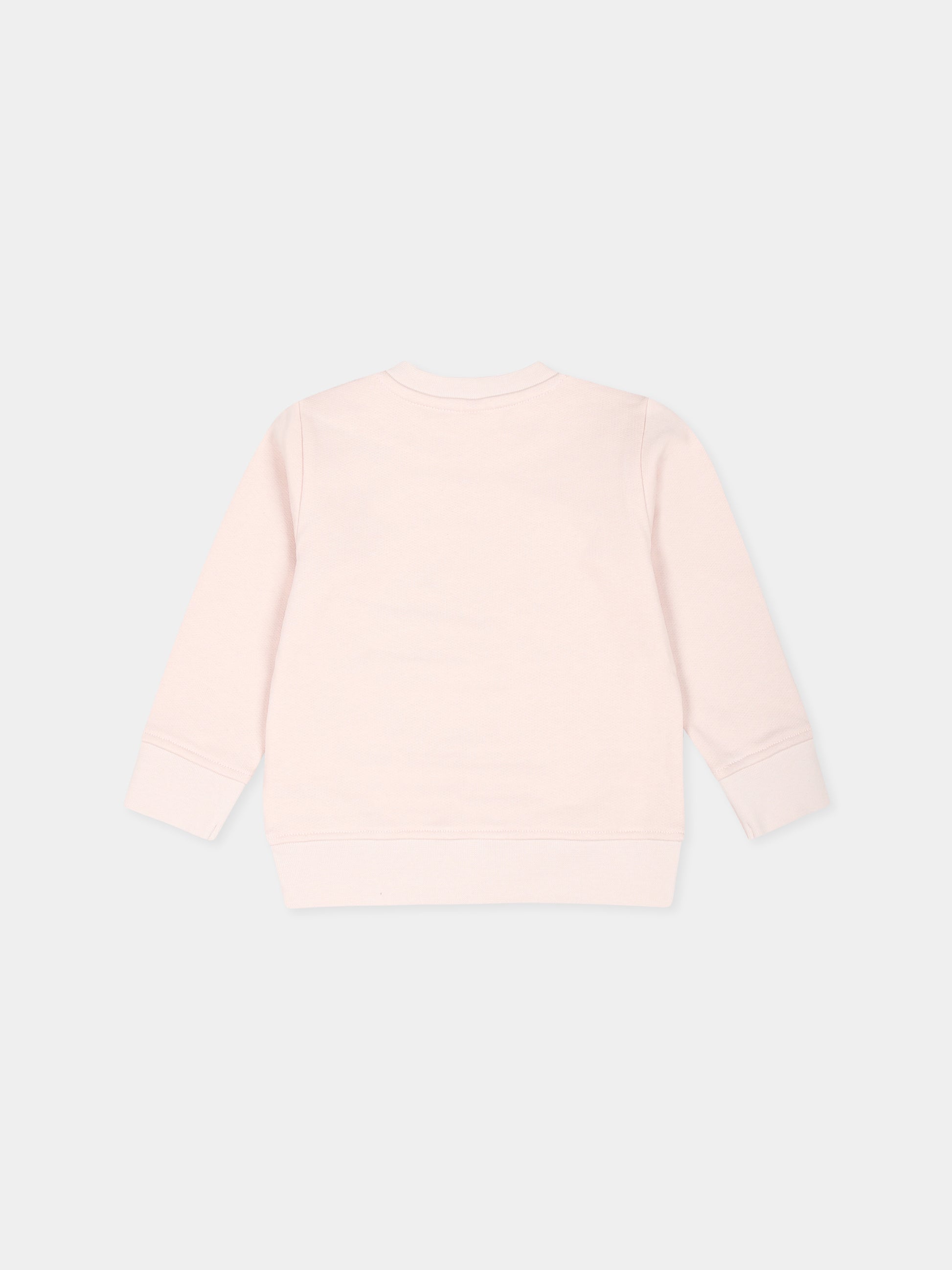 Felpa rosa per neonata con fiori e logo,Stella Mccartney Kids,TV4100 Z0453 508