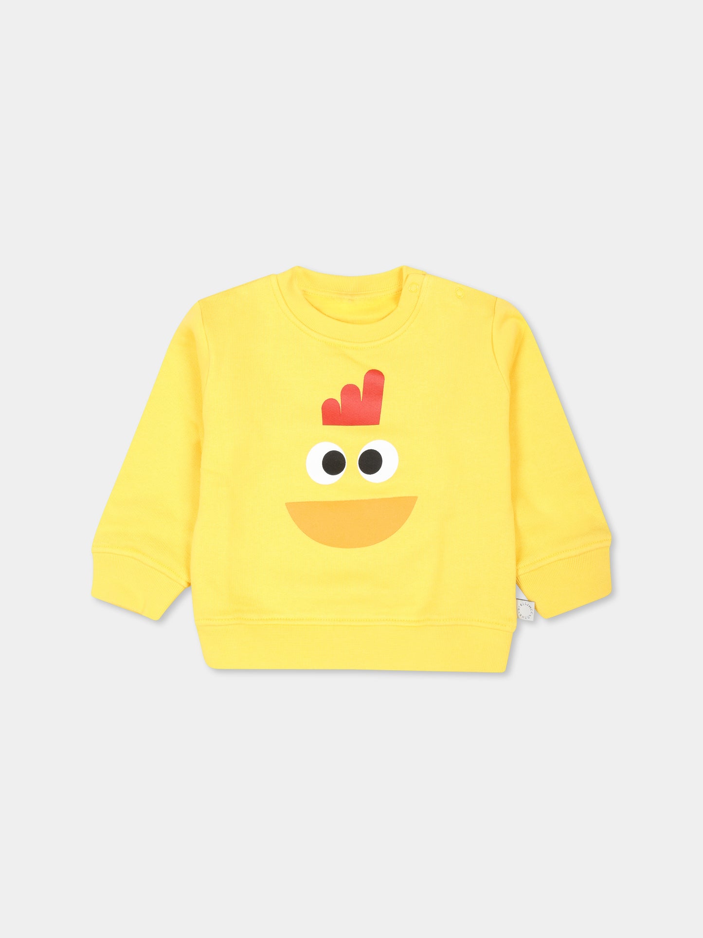 Felpa gialla per neonato con stampa gallo,Stella Mccartney Kids,TV4610 Z0453 238