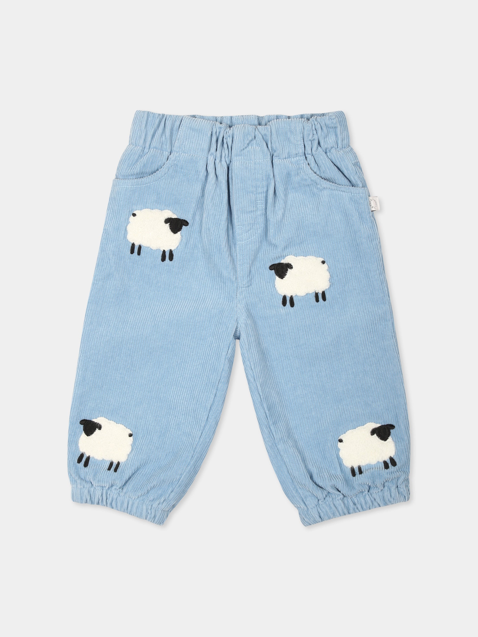 Pantaloni azzurri per neonati con pecore,Stella Mccartney Kids,TV6540 Z0829 670