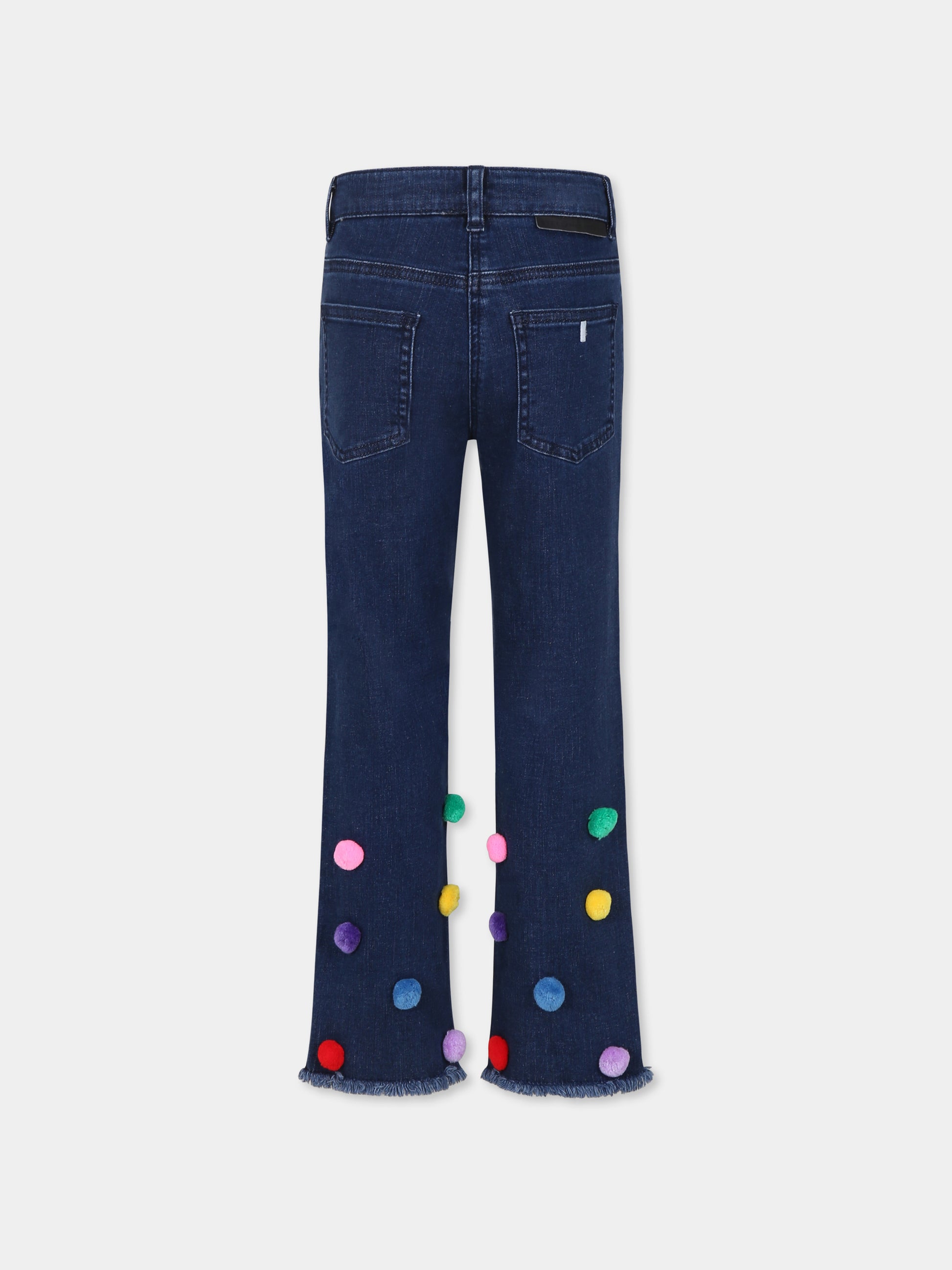 Jeans neri per bambina con pompons,Stella Mccartney Kids,TV6E70 Z0153 666