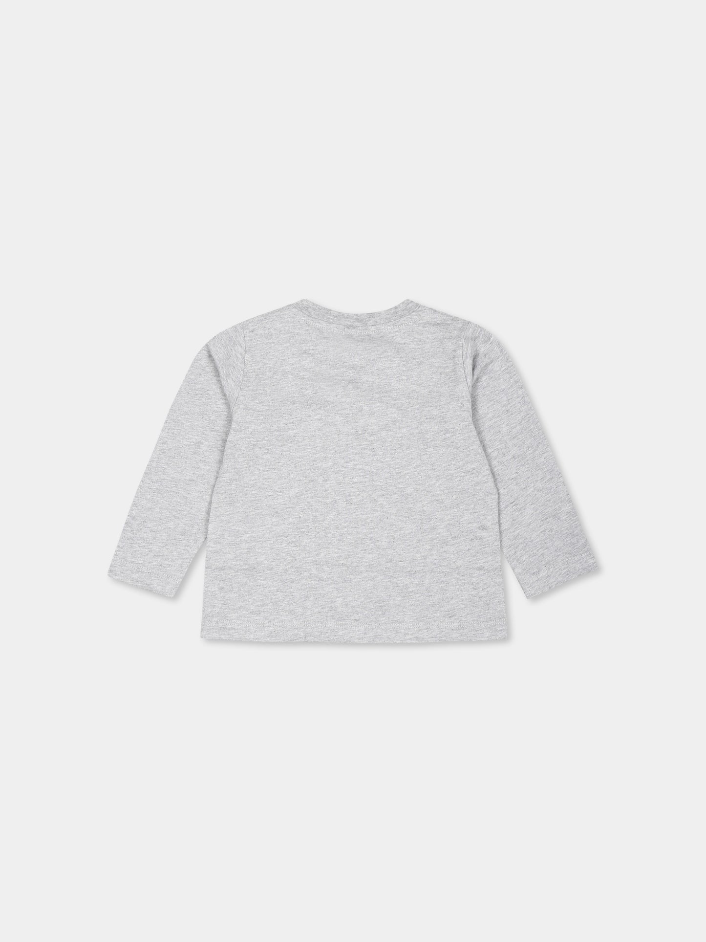 T-shirt grigia per neonati con stampa mucca,Stella Mccartney Kids,TV8590 Z0434 807