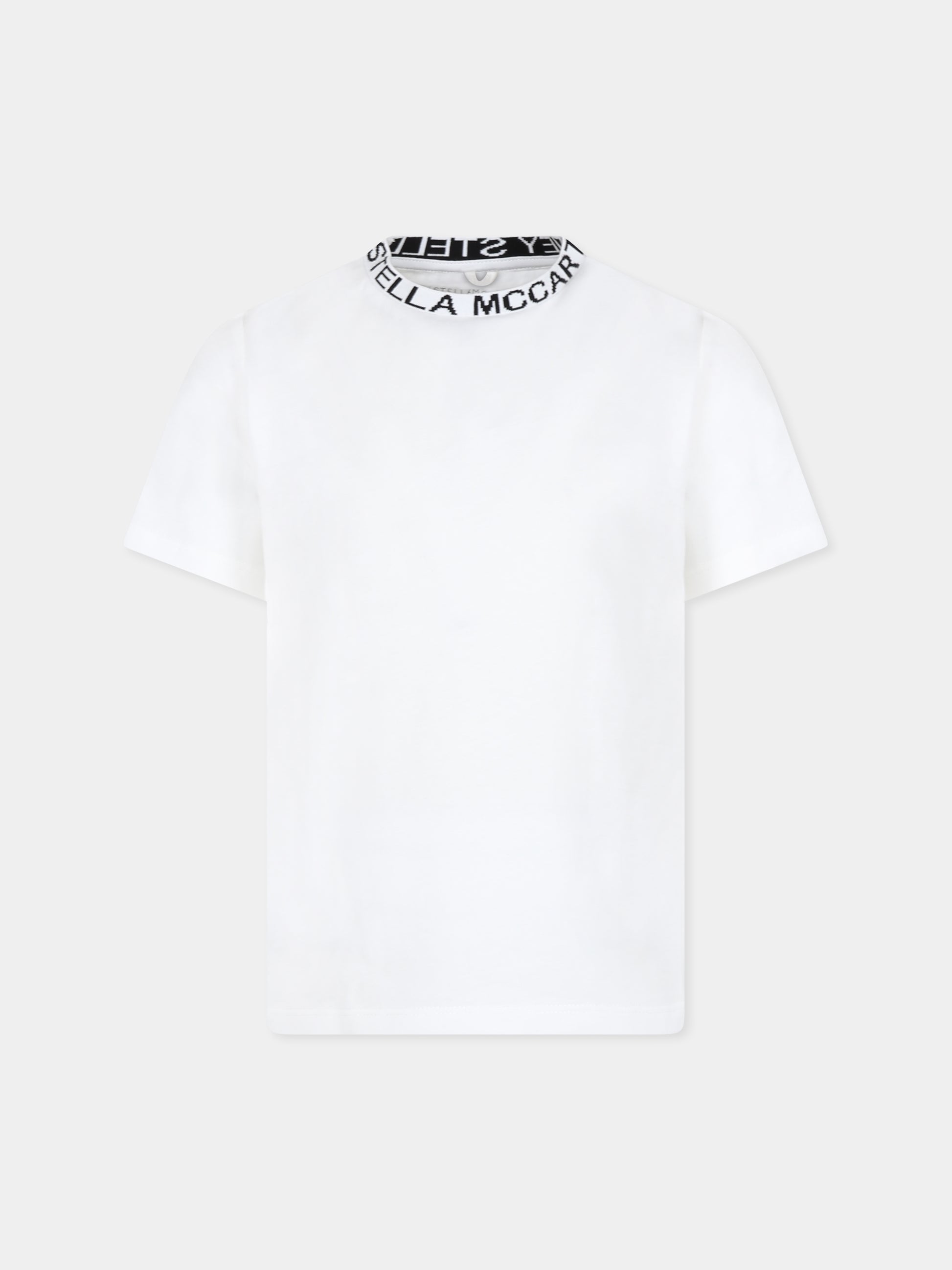 T-shirt bianca per bambini con logo,Stella Mccartney Kids,TV8P71 Z0434 101