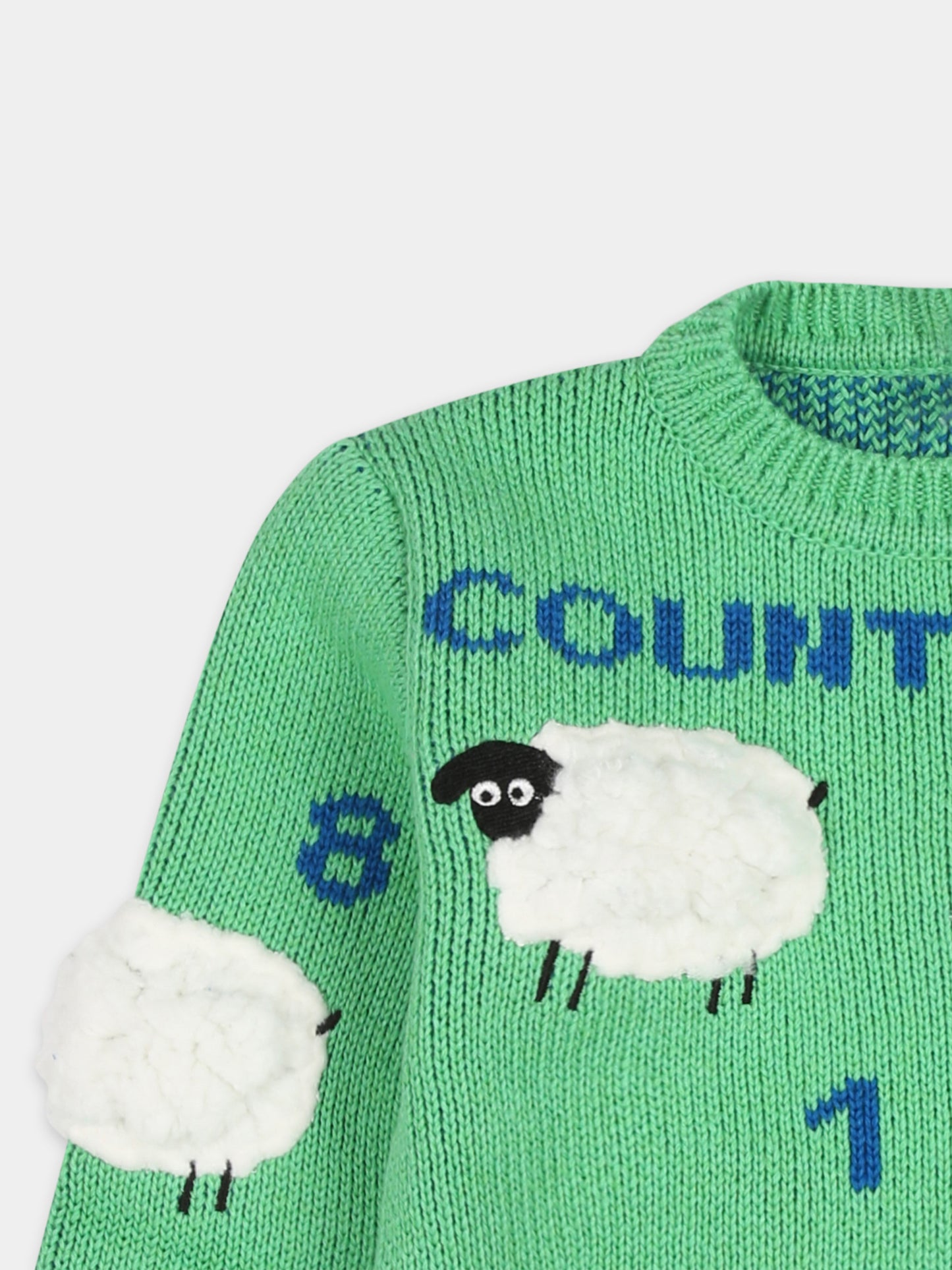 Maglione verde per neonati con pecore,Stella Mccartney Kids,TV9520 Z2291 747